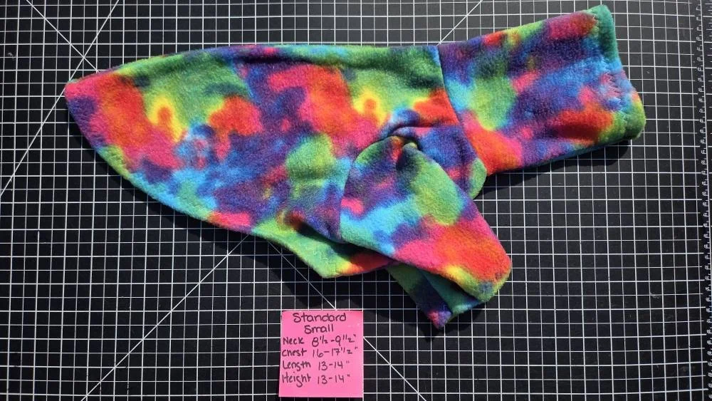 SMALL 2 LEG RAINBOW TIE DYE FLEECE JAMMIE