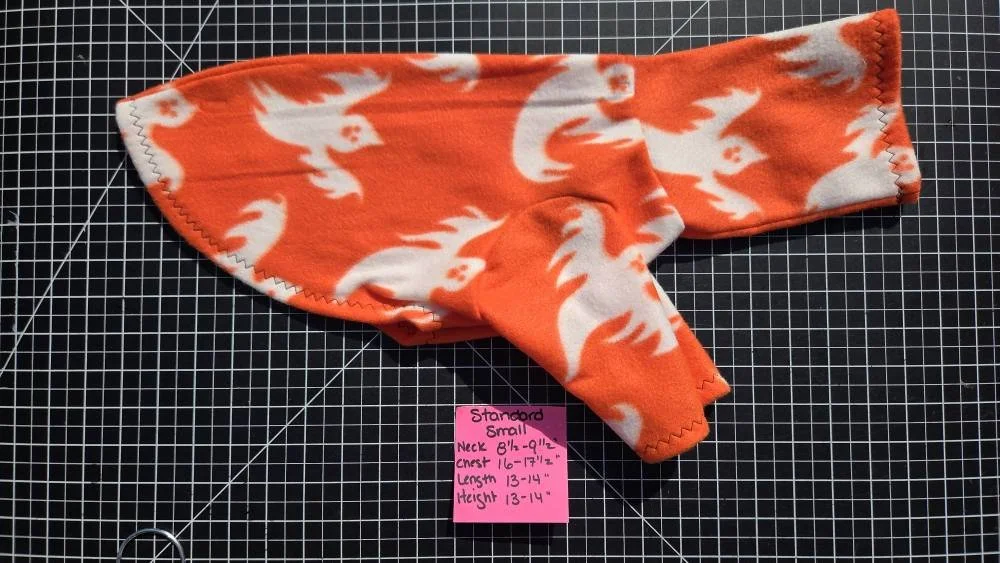 SMALL 2 LEG HALLOWEEN ORANGE GHOST FLEECE JAMMIE