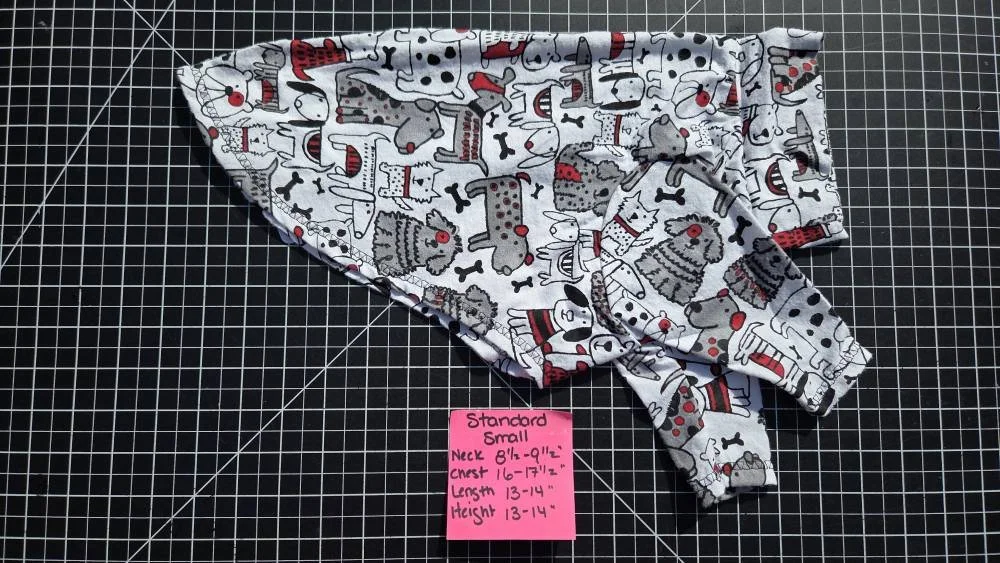 SMALL 2 LEG DOGS ON WHITE FLANNEL JAMMIE