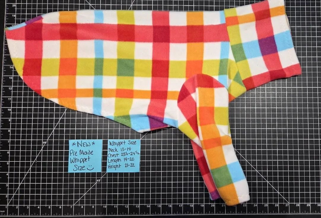 STANDARD WHIPPET SIZE 2 LEG SPRINGTIME PLAID FLEECE JAMMIE