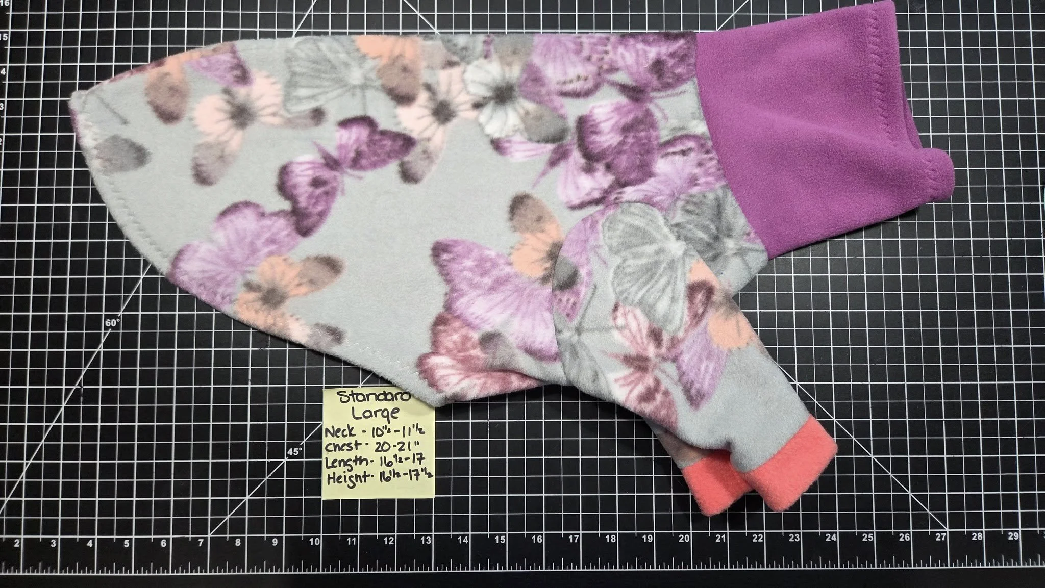 LARGE 2 LEG PURPLE AND GREY BUTTERFLY FLEECE JAMMIE