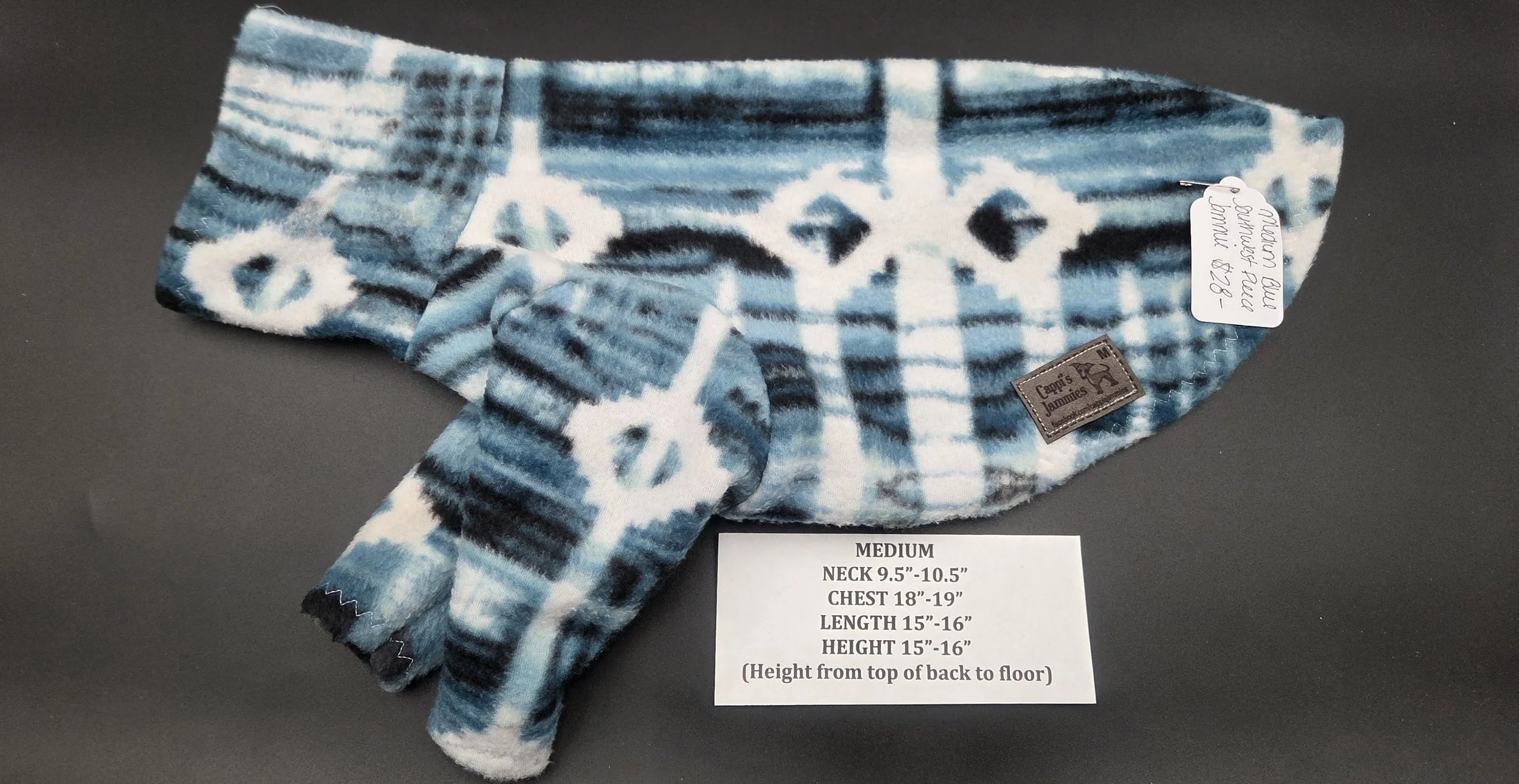 MEDIUM 2 LEG BLUE AND WHITE FLEECE AZTEC JAMMIE