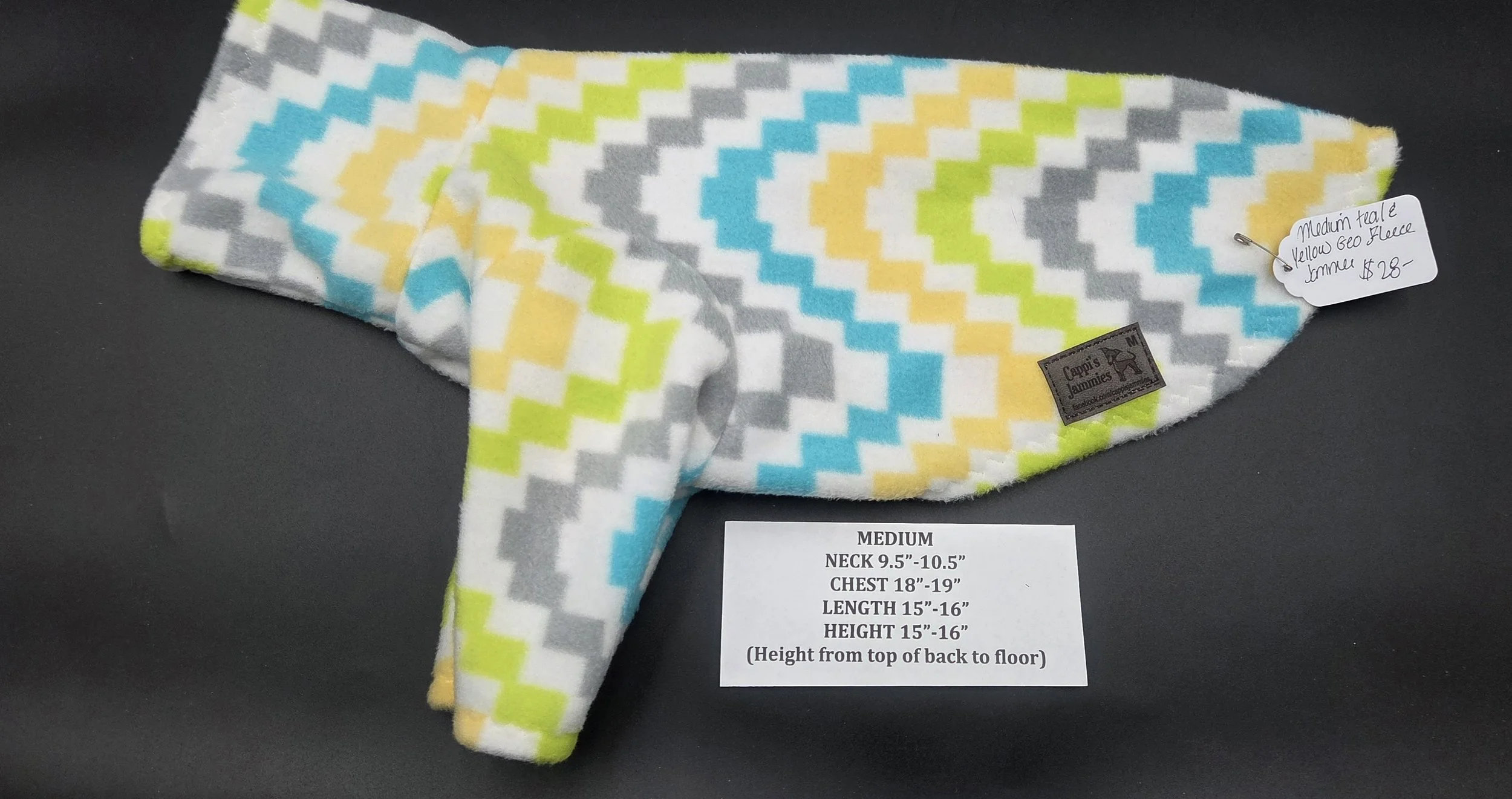 MEDIUM 2 LEG YELLOW AND BLUE GEO FLEECE JAMMIE