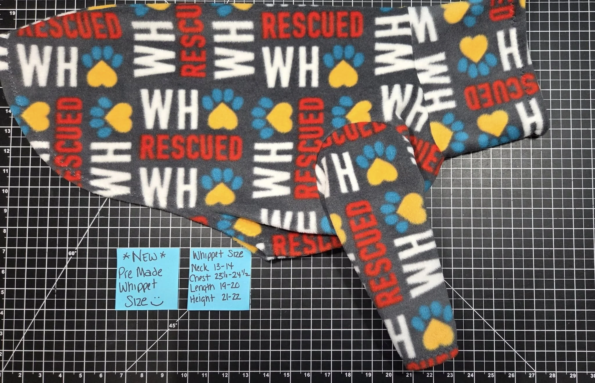 STANDARD WHIPPET SIZE 2 LEG WHO RESCUE WHO FLEECE JAMMIE #2