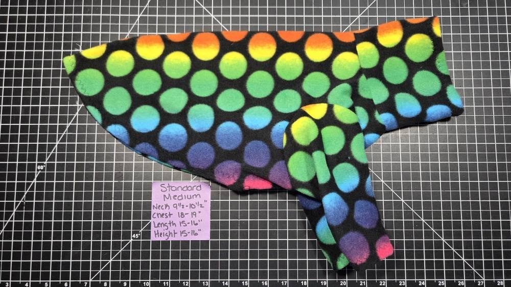 MEDIUM 2 LEG RAINBOW DOT FLEECE JAMMIE