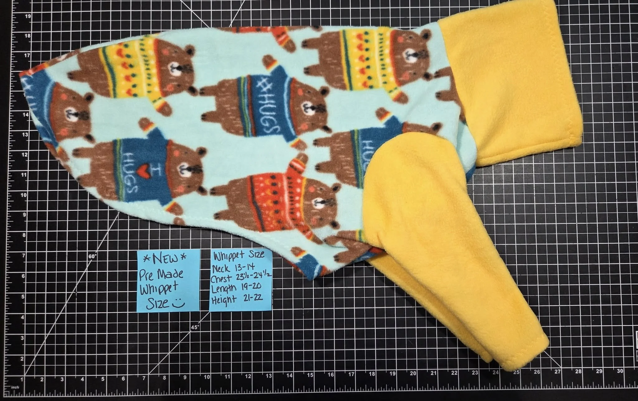 STANDARD WHIPPET SIZE 2 LEG BEAR HUGS FLEECE JAMMIE #2