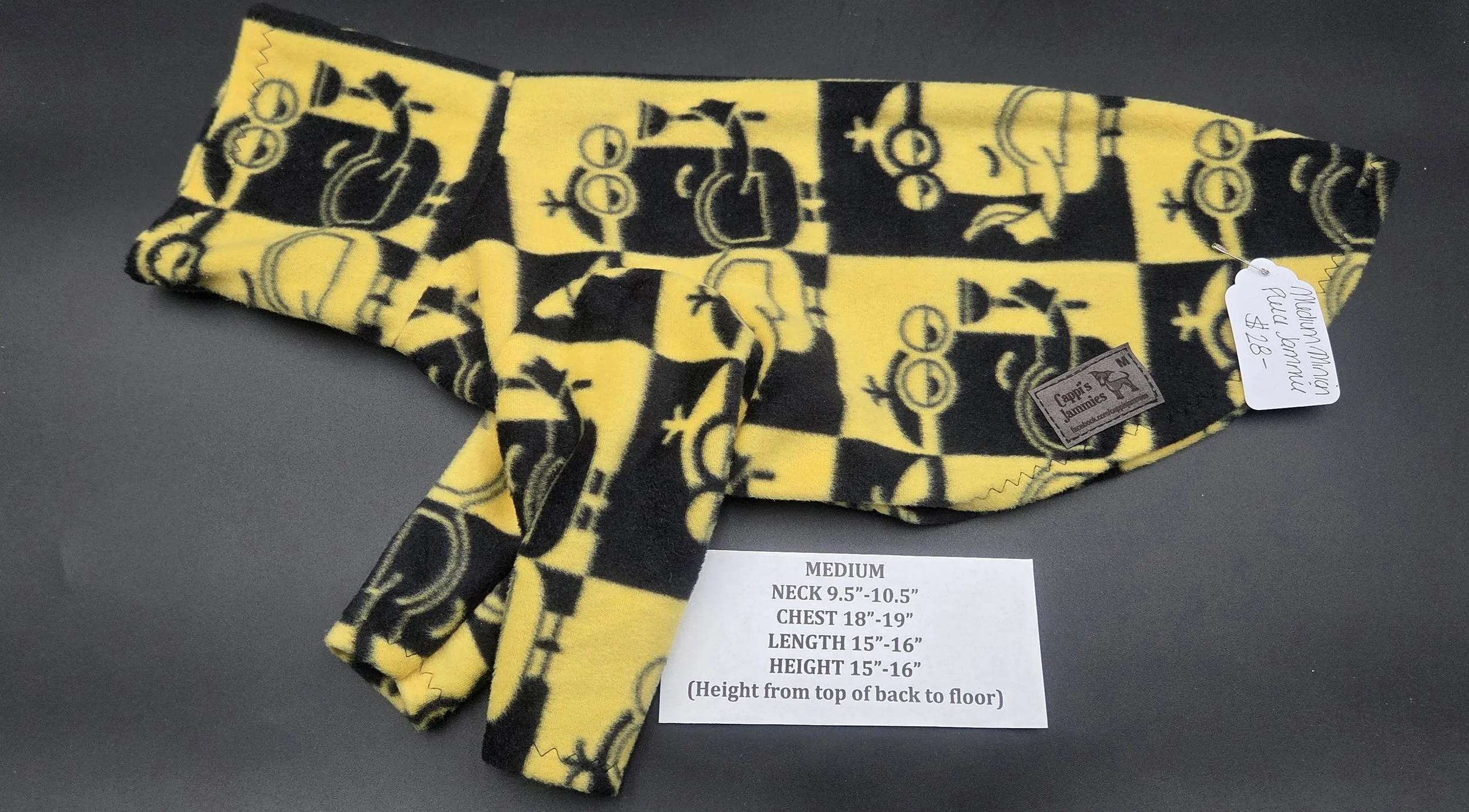 MEDIUM 2 LEG YELLOW AND BLACK SQUARE FLEECE JAMMIE