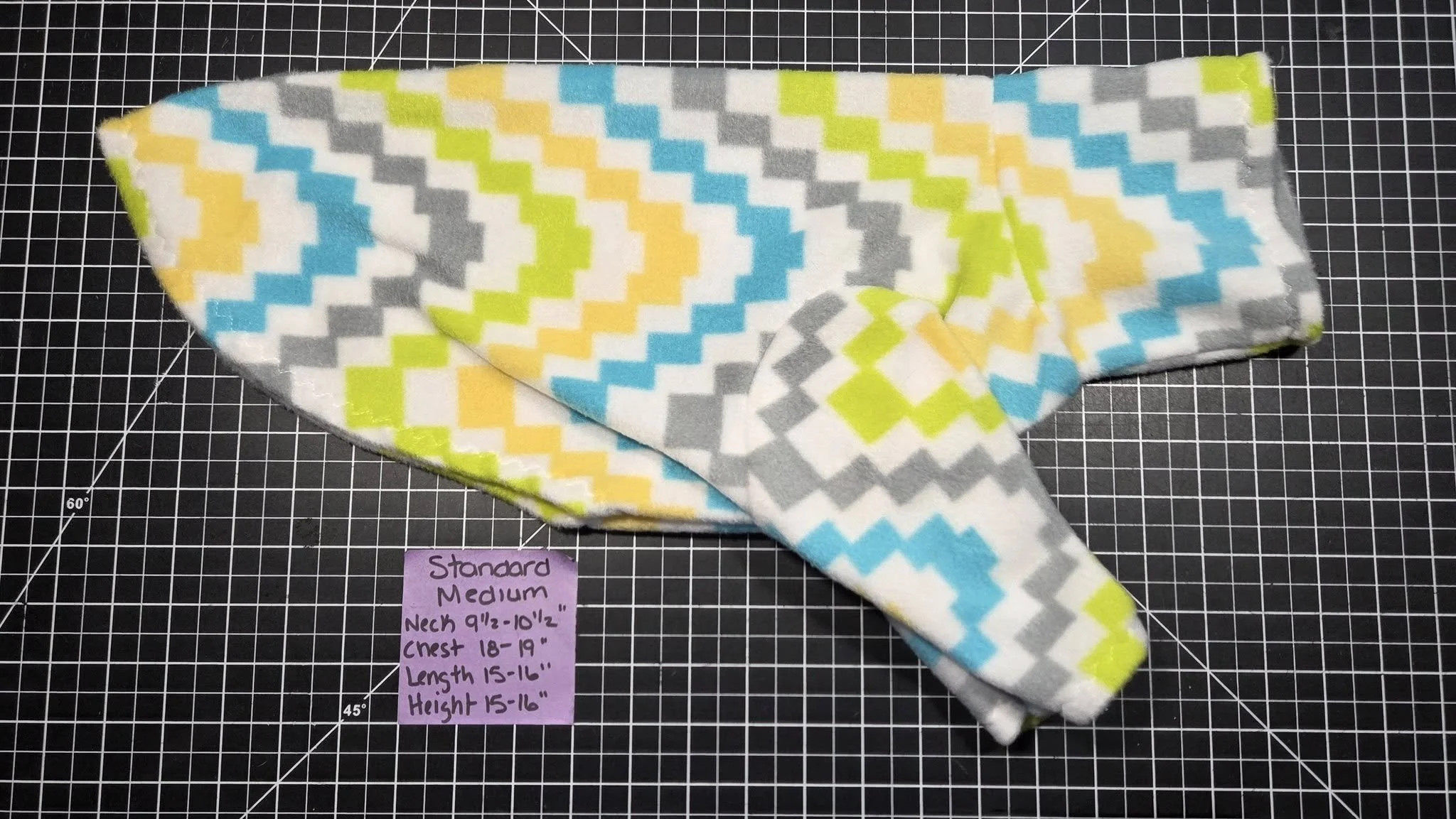 MEDIUM 2 LEG YELLOW AND BLUE GEO FLEECE JAMMIE