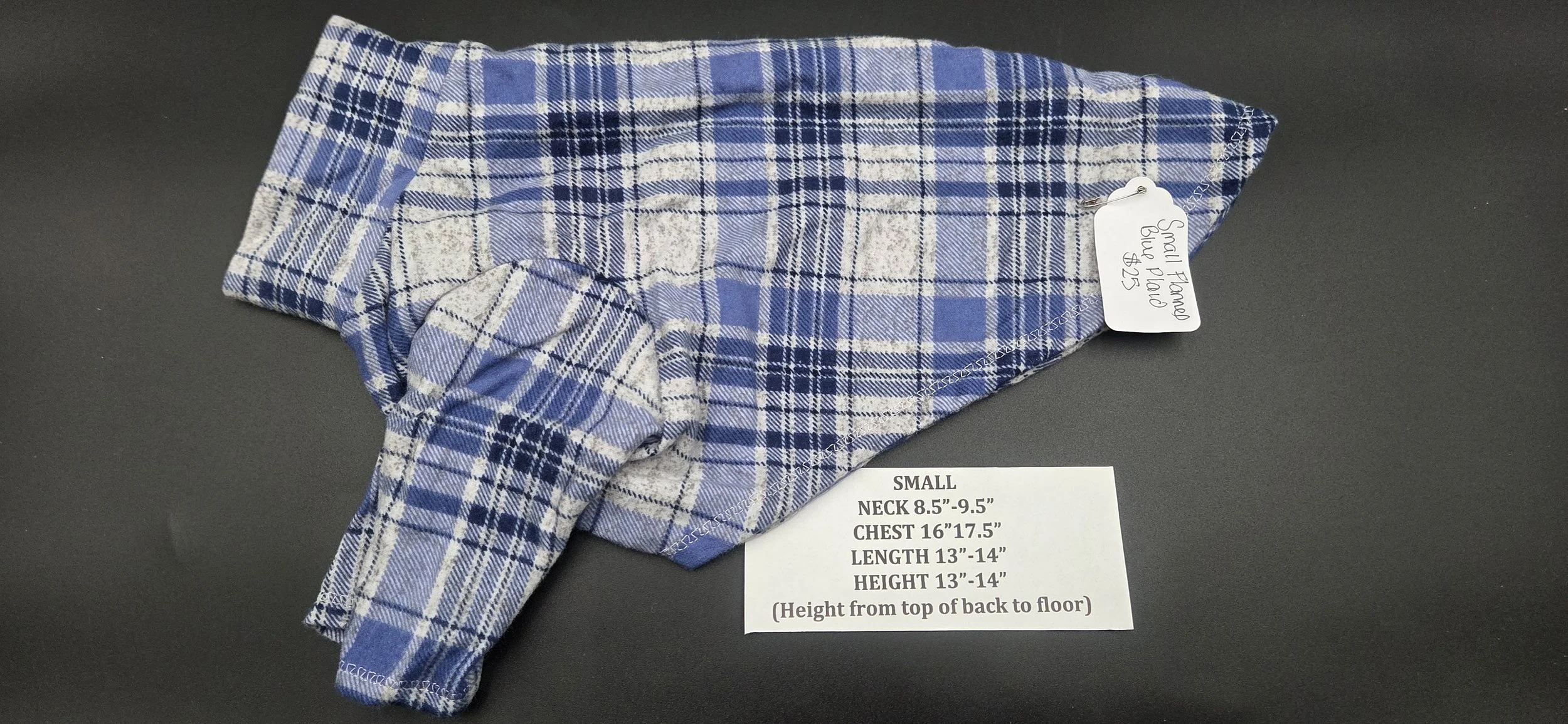 SMALL 2 LEG BLUE AND GREY PLAID FLANNEL JAMMIE