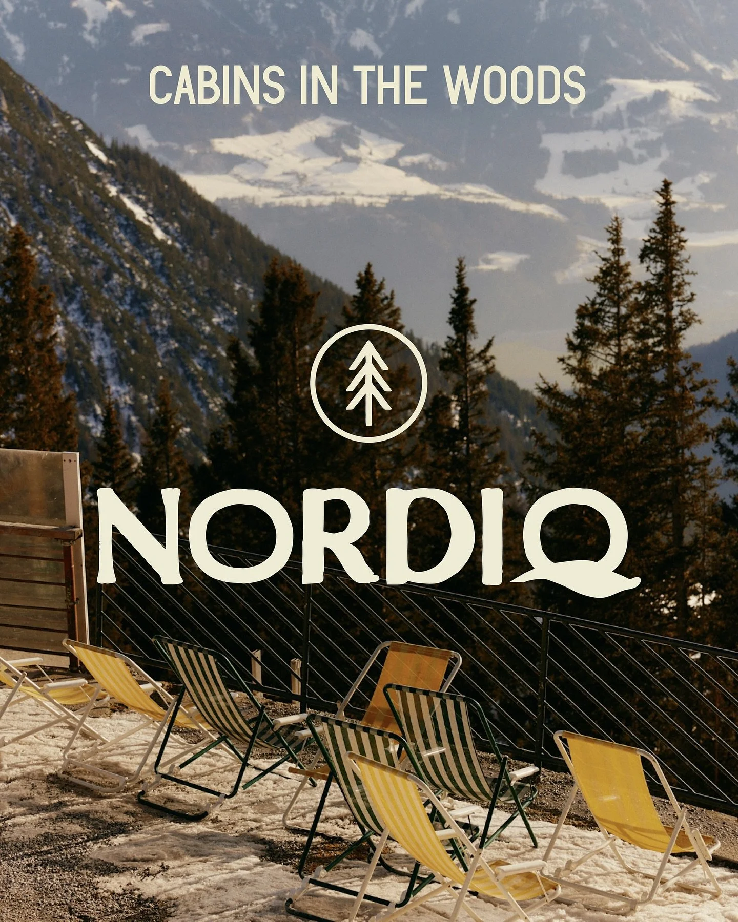 NORDIQ ⋆⁺₊❅.

Nordiq is a Scandinavian-inspired cabin brand designed to feel calm, modern, and quietly luxurious. The logotype features a custom Q that echoes a snow-covered landscape. Every element, from the muted palette to the stamped pine icon, w
