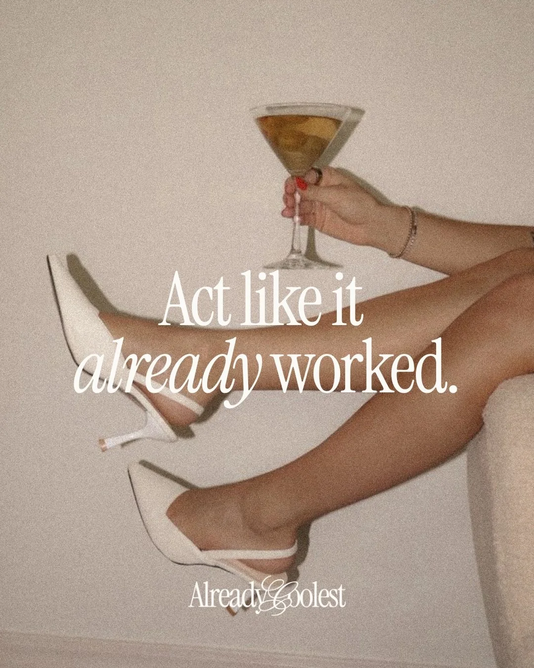 and for my next trick, I&rsquo;ll finally post on Instagram! 🎀

🌟 here are some Already Coolest mantras for the week ahead. we&rsquo;ve survived monday, so really, we&rsquo;re all thriving! 🎉

#alreadycoolest #branddesign #aesthetic #martini #vibe