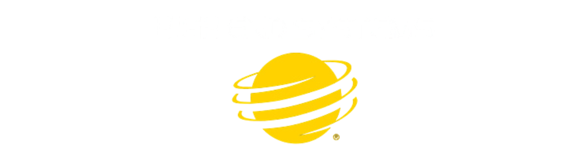 AT&T logo with a yellow globe and horizontal yellow lines.