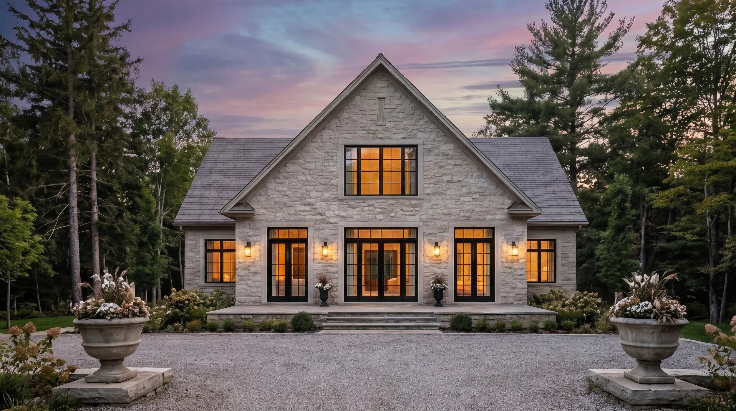 Custom-built stone home designed for long-term performance, combining structural integrity with a high-end masonry finish.