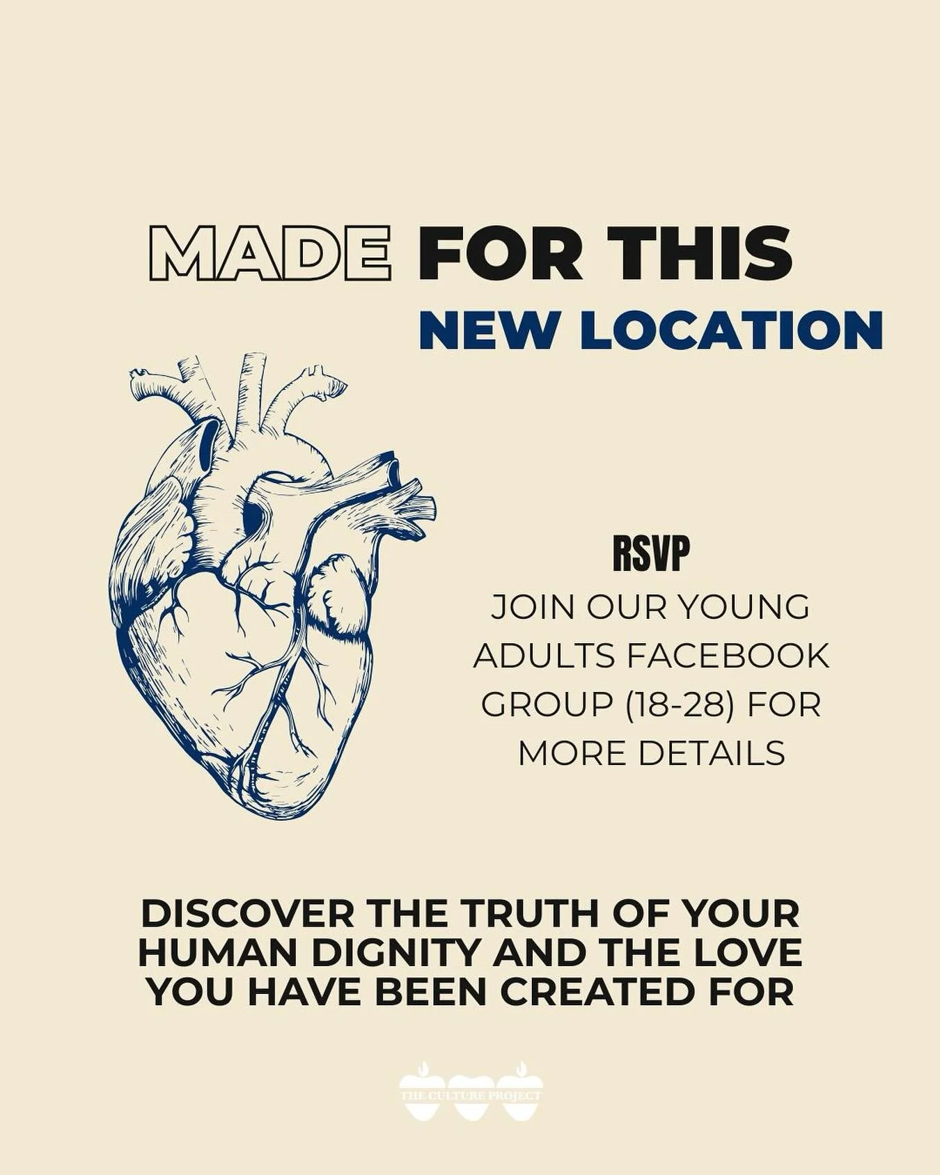 We&rsquo;re back up and running after the gala dinner with a new homey location for MFT! 😎

Search &lsquo;Culture Project Young Adults&rsquo; on Facebook to join our private Facebook group to stay in the loop with upcoming young adult gatherings or 
