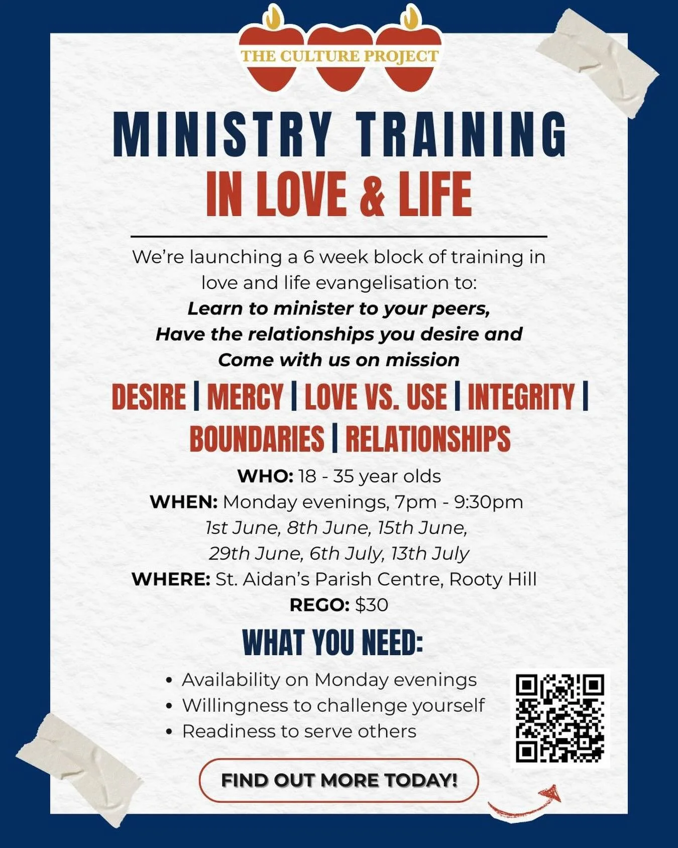 Ready to make an impact? Have a desire to serve? ❤️&zwj;🔥

Ministry Training for Love &amp; Life (MTLL for short) is for 18-35s who want to build great relationships, know how to minister on key topics and want to make a difference in the lives of o