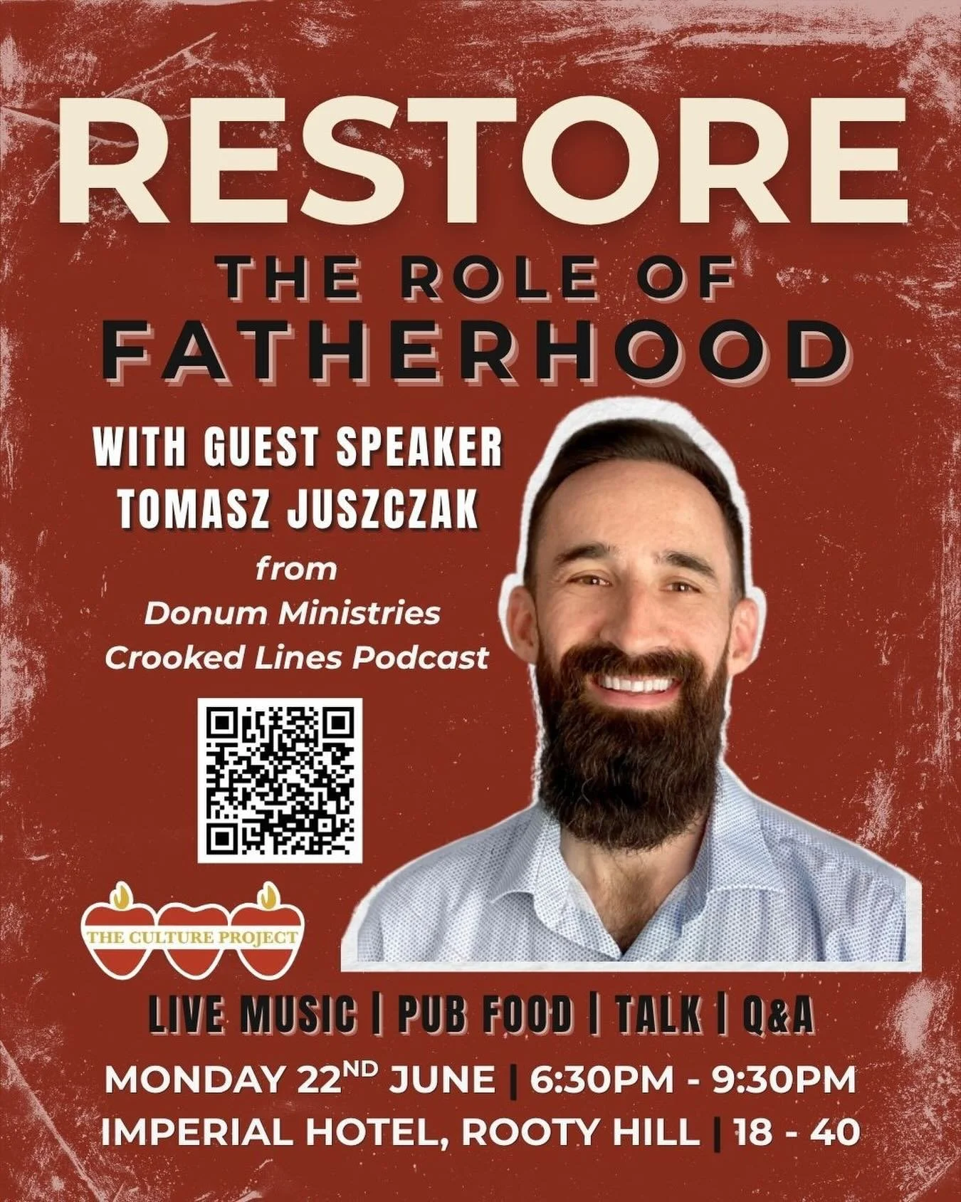 Men cannot fully find themselves except through a sincere gift of themselves.

Fatherhood is one of the greatest expressions of masculine gift.

RESTORE is a place for big questions, great people and tools for love and life.

Will you join us?

📅 Da