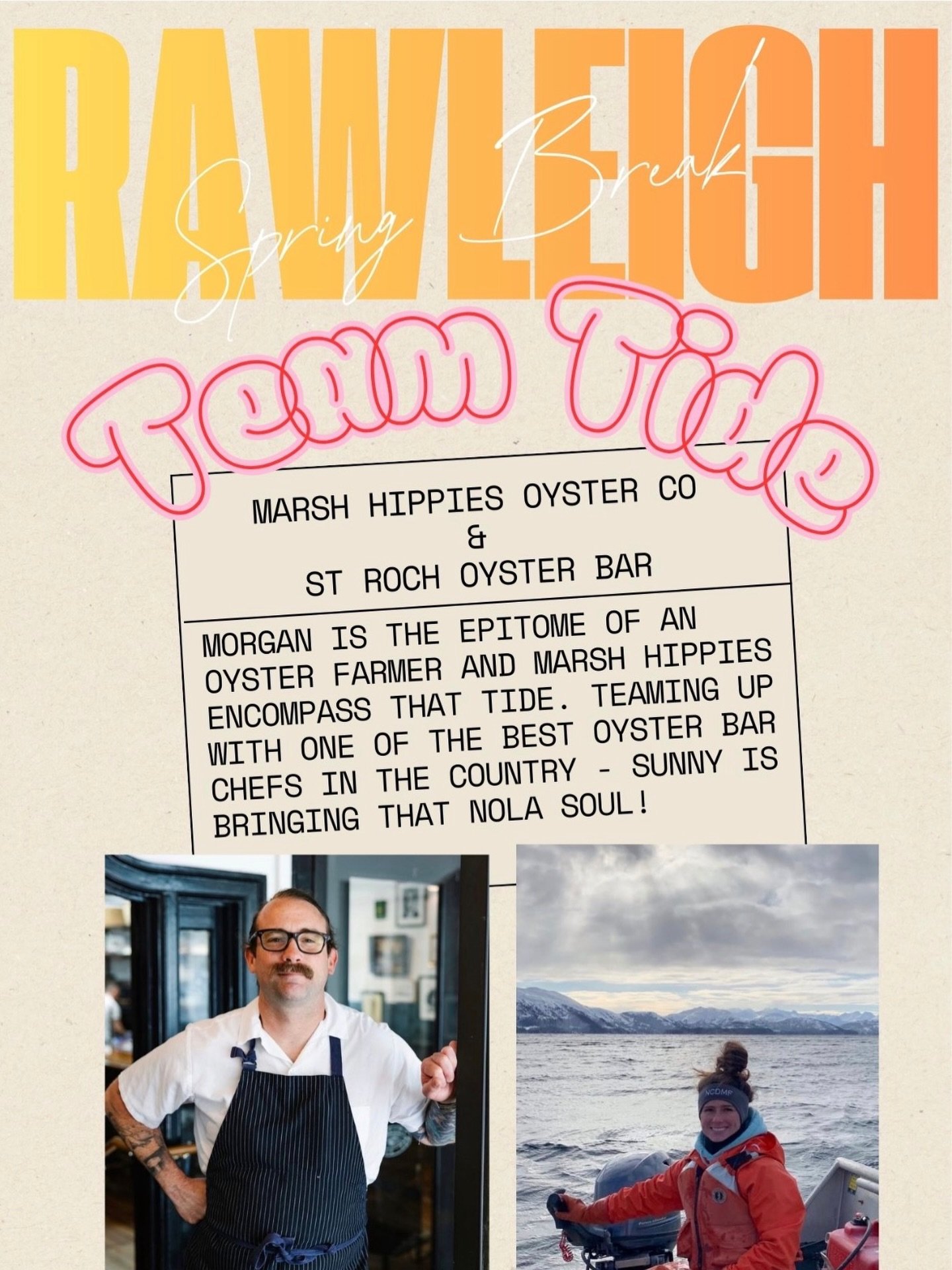 Man oh man - not sure if y&rsquo;all are ready for all this flavor! Meet team Tide. Morgan from Marsh Hippies is joining Sunny, the head chef of St Roch fine Oyster &amp; bar to whip up some oyster deliciousness. Get your tastebuds ready.