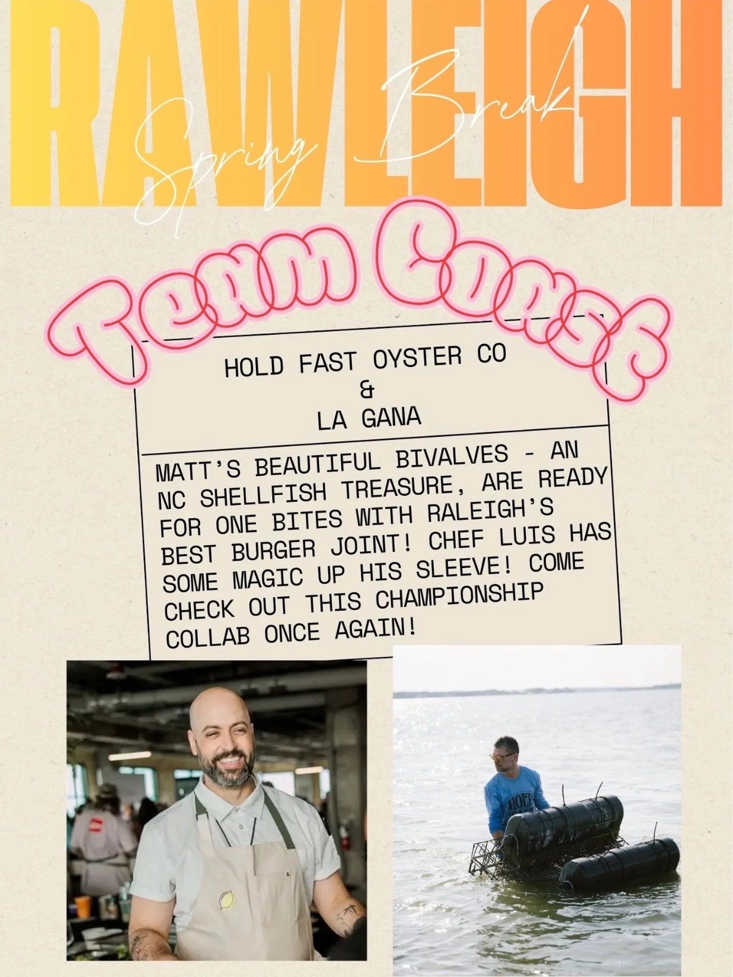 The champs are back! Ready to run it back and bring us some tasty one bite bivalves! Y&rsquo;all better be ready for this. Only 5 weeks to go!