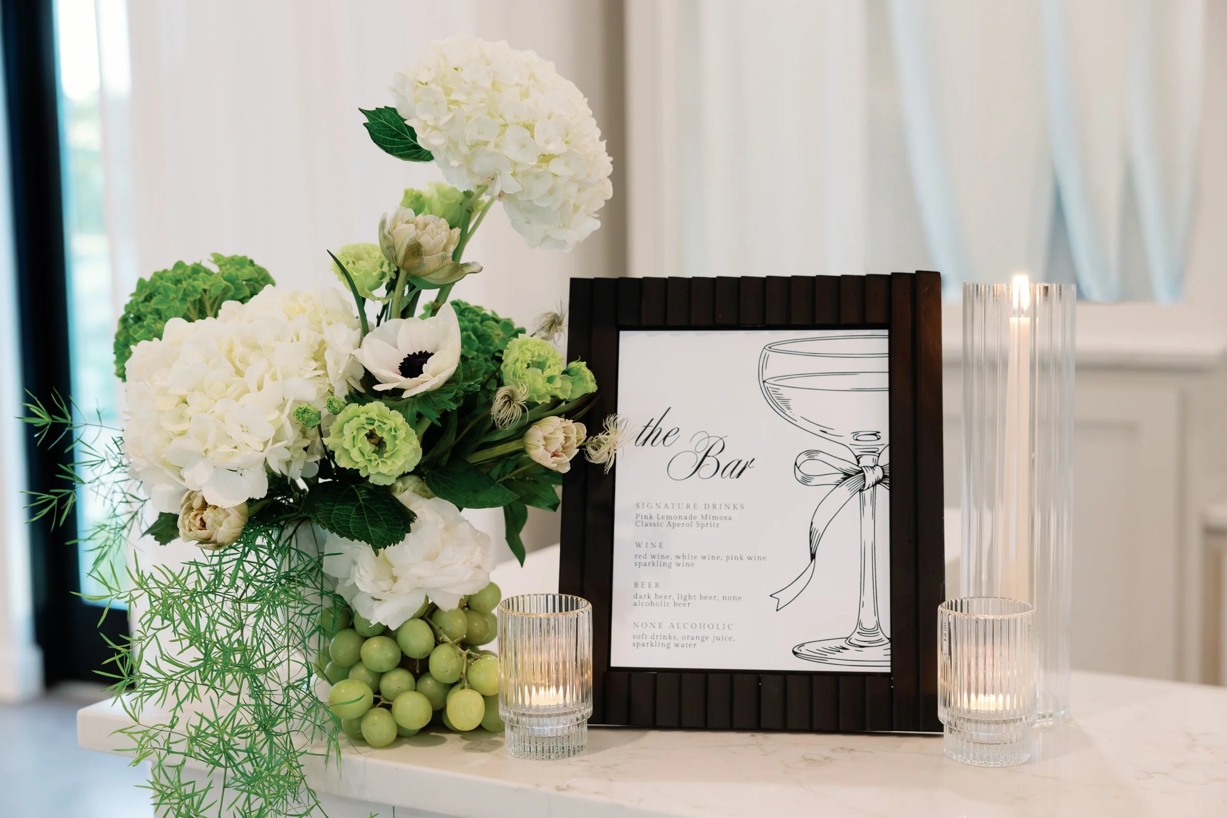 Wedding bar sign designed by Blue Lily Wedding Co.