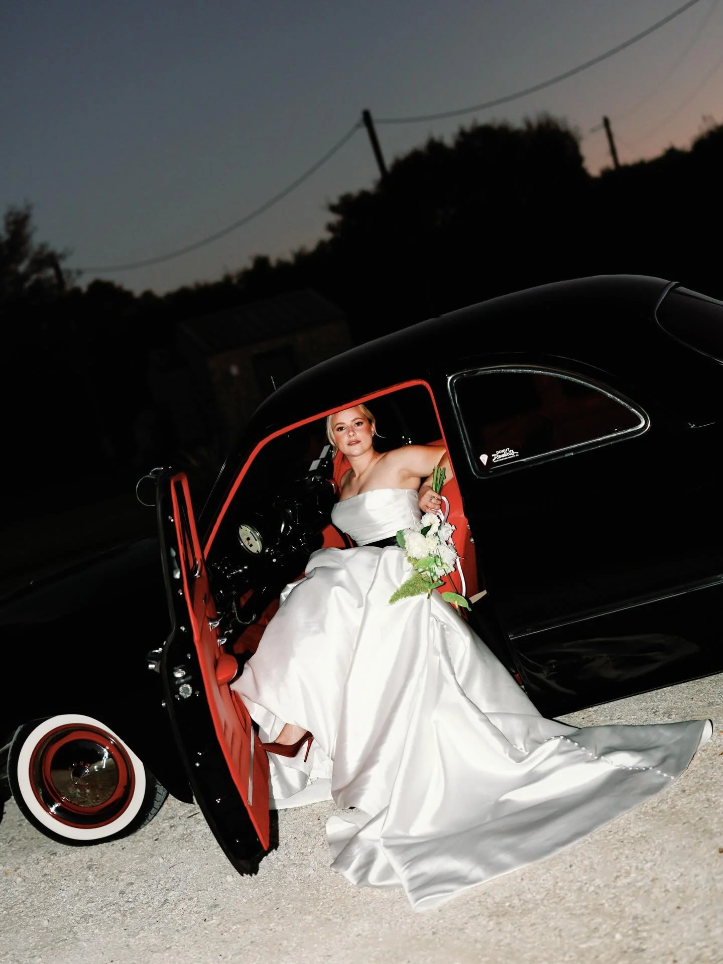 Proof that vintage cars never go out of style ❤️

Venue: @prairiechapelplace
Planner/Styled by: @bluelilyweddingco
Photography: @macykasnerphoto
Florals: @uprooted_pickery
Dress: @sloanebridal
Hair &amp; Makeup: @embeautyco__
Car: Tonni Lea Larson
Mo