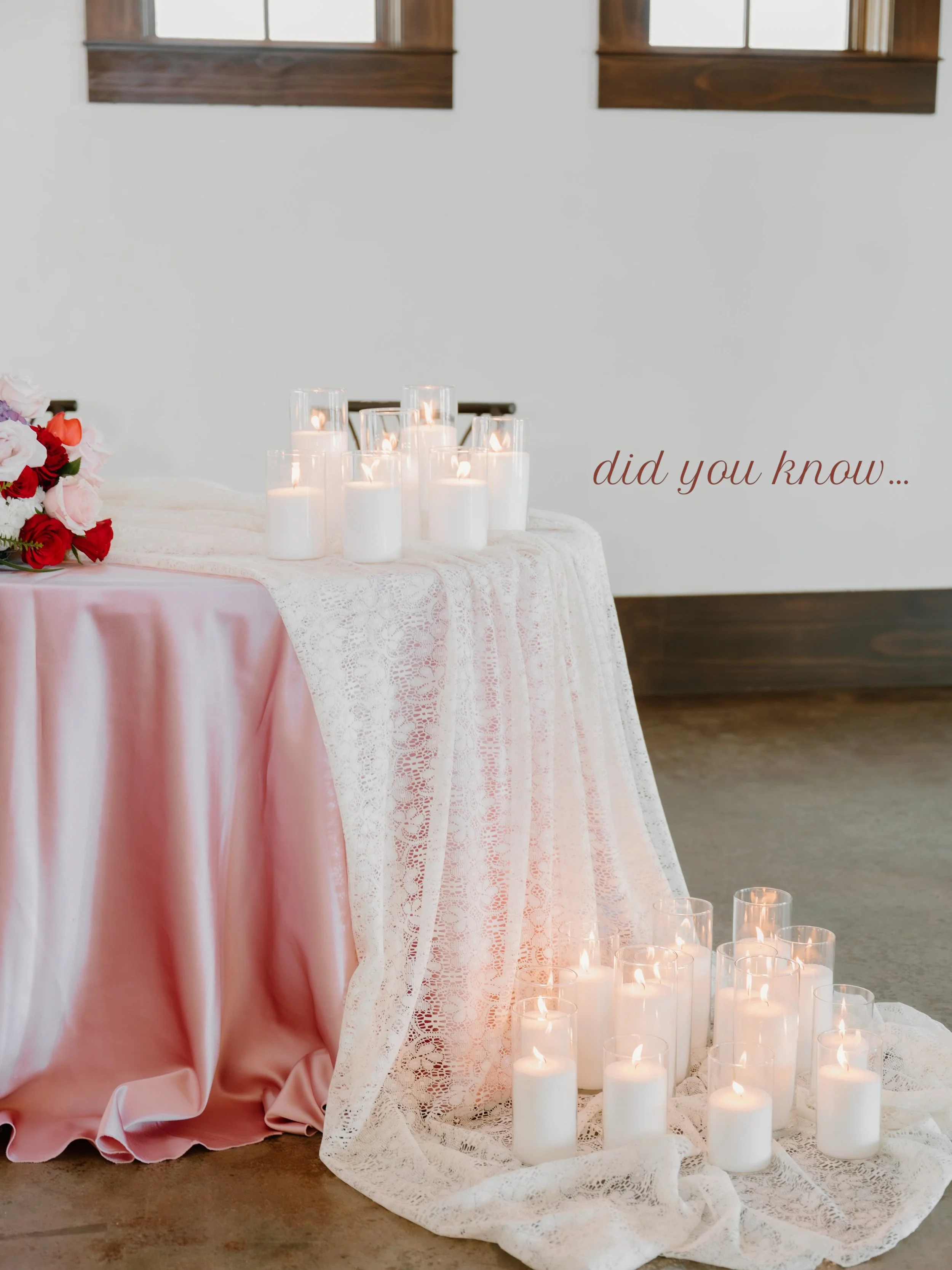Did you know&hellip;we have candle rentals! 🕯️🤗

Candle arrangements made with candle pearls. Pricing varies by arrangement and number of candles. Inquire about specifics or to add to your wedding planning package! 🤍
&bull;
&bull;
&bull;
&bull;
&b