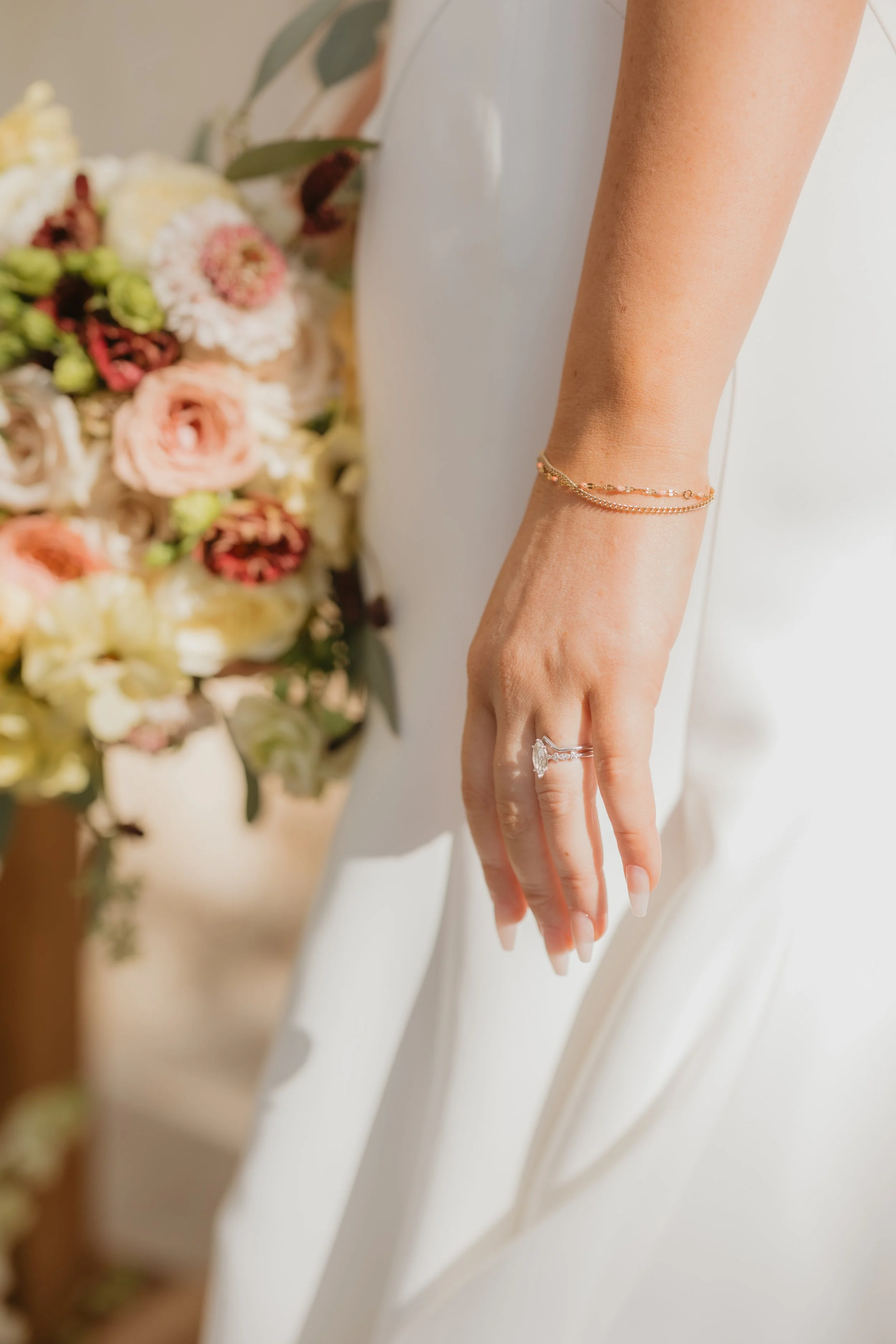 Bride's ring and flowers