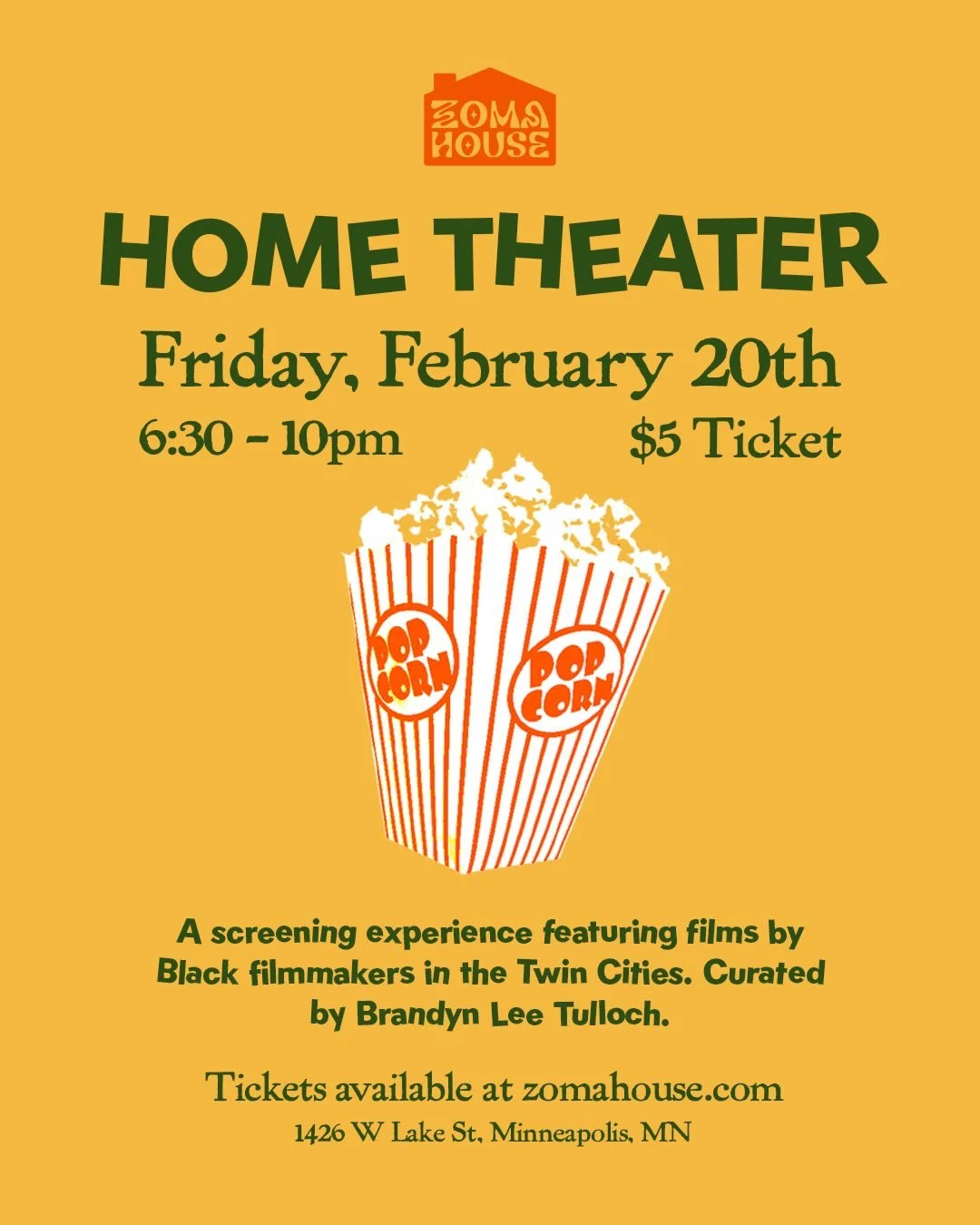Join us for the first installment of Home Theater on February 20th! This is a recurring series highlighting the work of local filmmakers. Next Friday we&rsquo;ll be screening the following films:

1. Rhythms of Blackness by @venus.imari 
2. Water by 