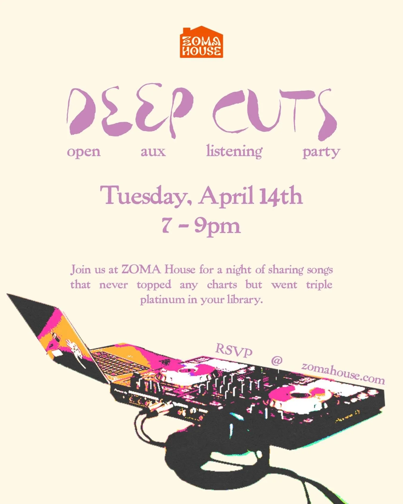 We&rsquo;re trying something new! Join us on Tuesday for Deep Cuts, an open aux listening party. This will be a community hang out and shared music experience open to all. RSVP in our bio!

#zomahouse #minneapolisevents