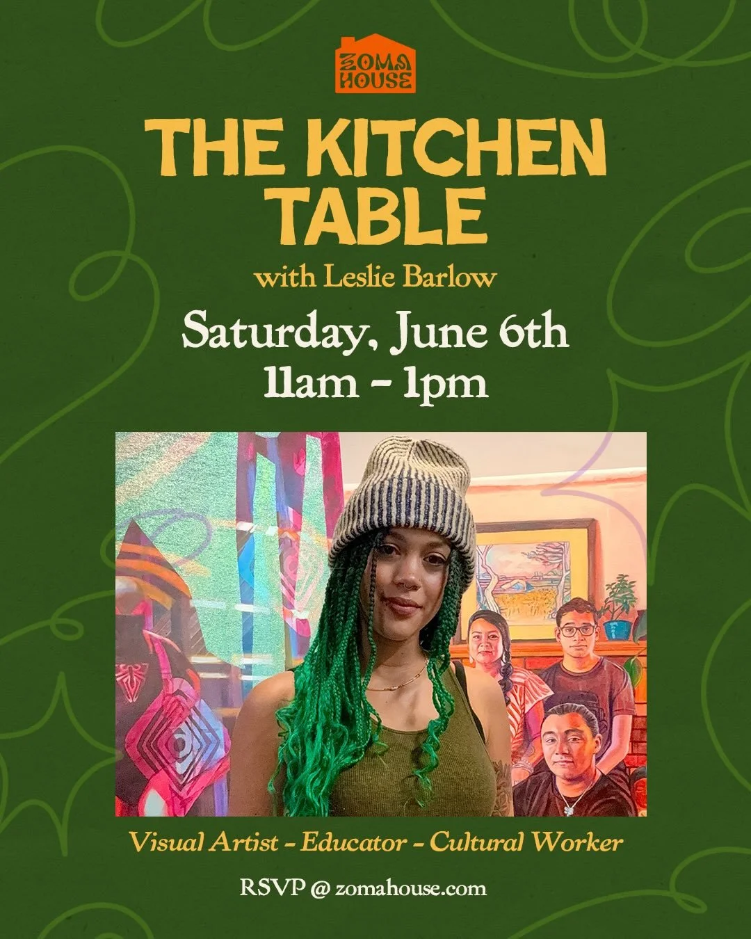 Join us this Saturday for another installment of The Kitchen Table with visual artist, educator, and cultural worker Leslie Barlow (@lesliebarlowartist) 🎨

The Kitchen Table is an artist talk series taking place on the first Saturday of every month.