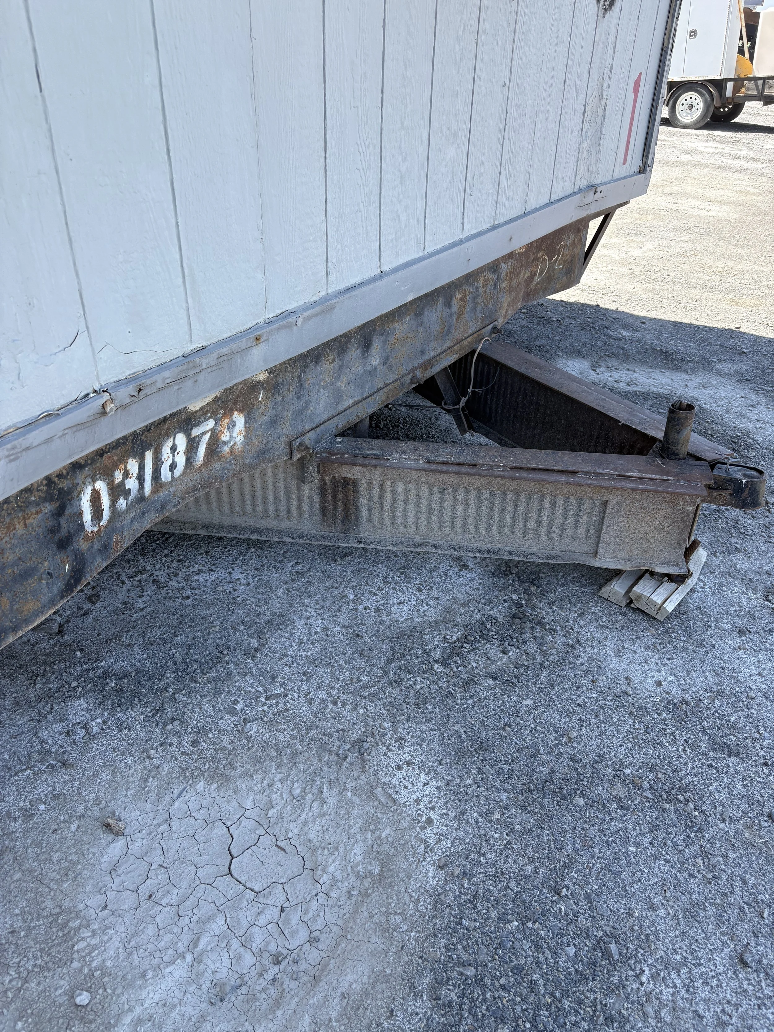 Repairing Front Hitch On Mobile Office Trailer (Before)