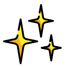 Three yellow sparkling stars