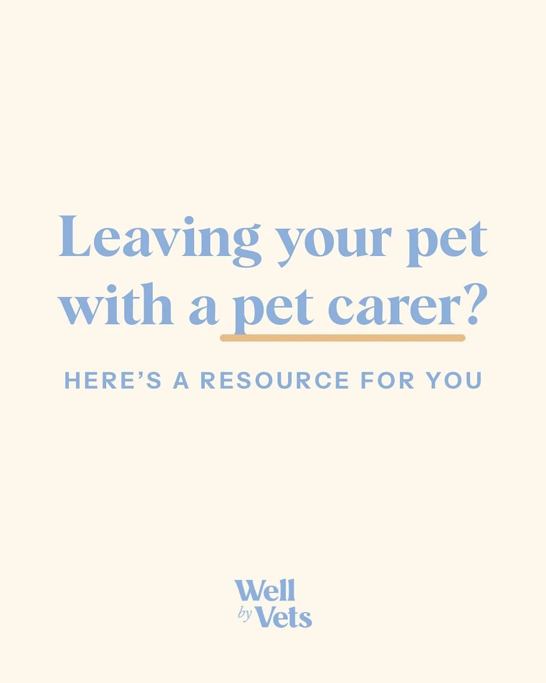 Leaving your pet with someone else isn&rsquo;t always easy, even when you trust the care they&rsquo;ll receive.

Clear information helps ensure your pet&rsquo;s needs are met, their routine stays familiar, and their carer/pet sitter feels confident c
