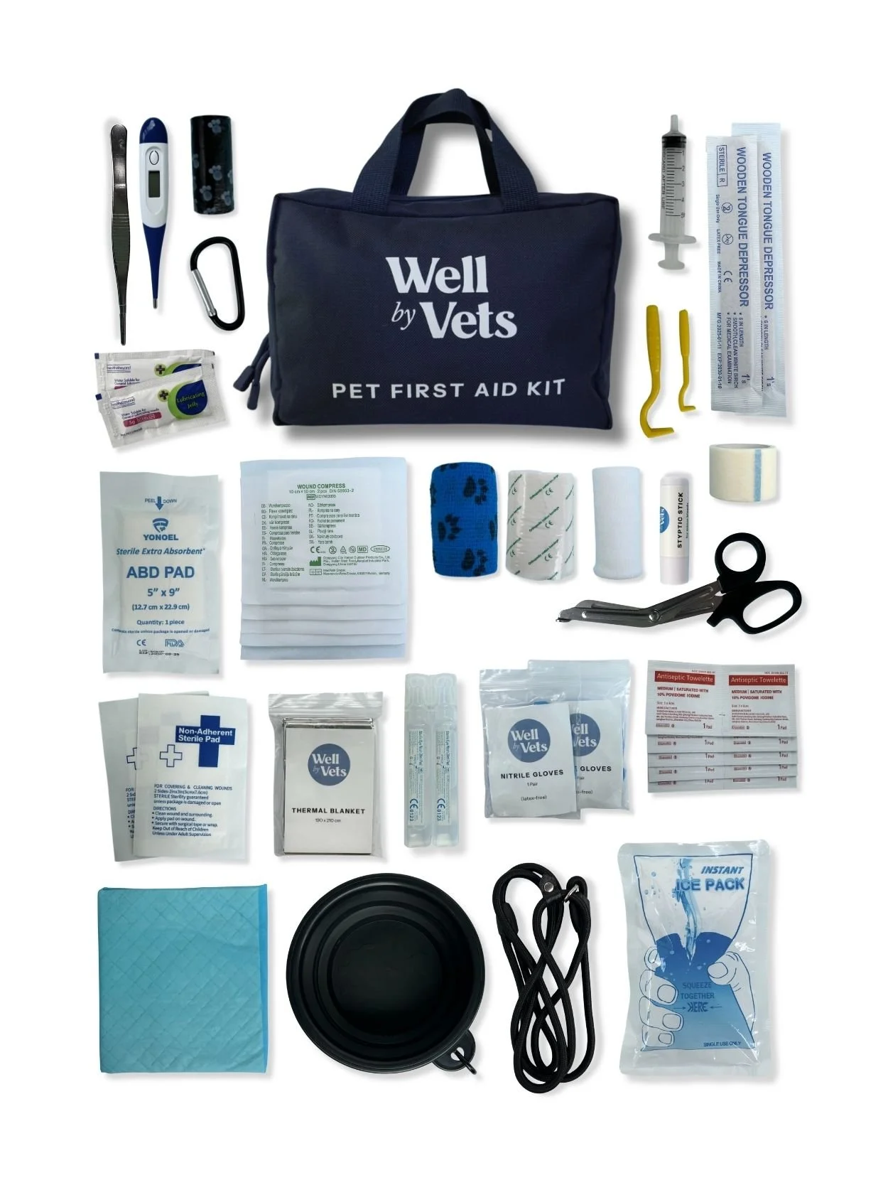 Well by Vets Pet First Aid Kit Content Flat Lay.jpg