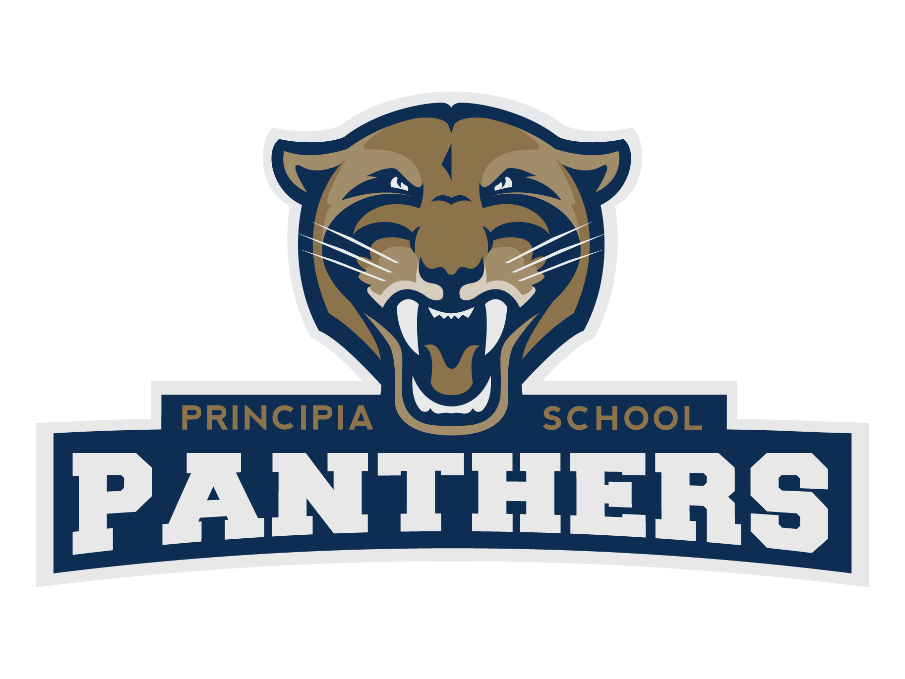 Logo of Principia School Panthers featuring a roaring panther's head and text.