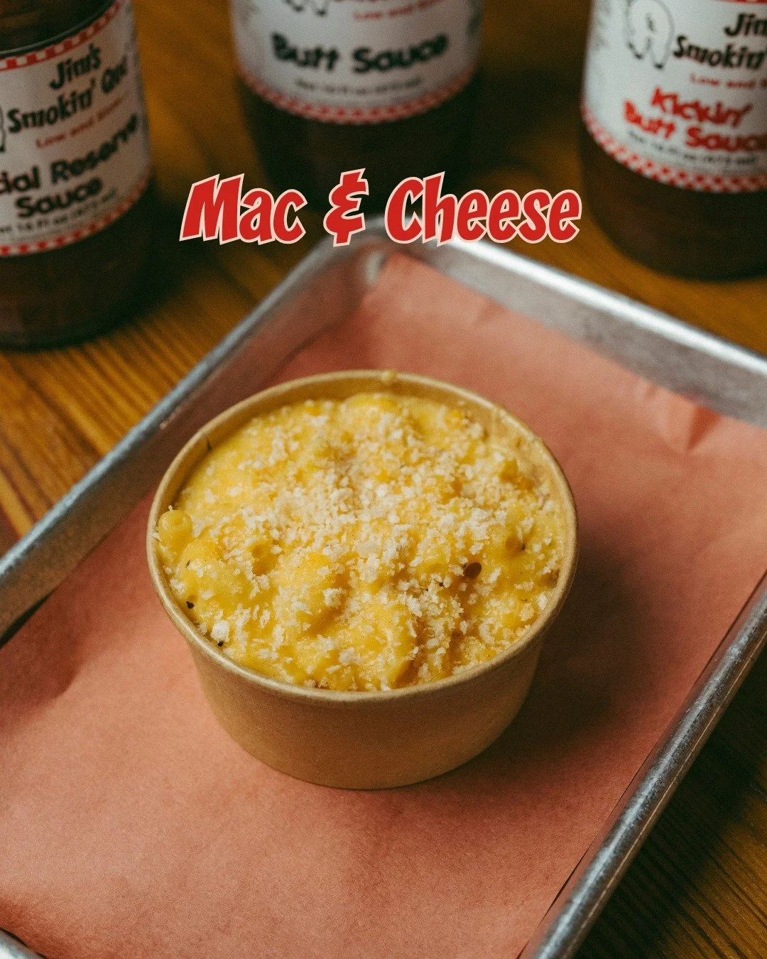 The Ultimate Comfort Side: Jim's Smokin 'Que Mac &amp; Cheese!

Fork-tender pasta drowned in a rich, velvety cheese sauce and baked to golden, bubbly perfection. This isn't your average side dish&mdash;it's pure, homemade comfort that belongs on ever