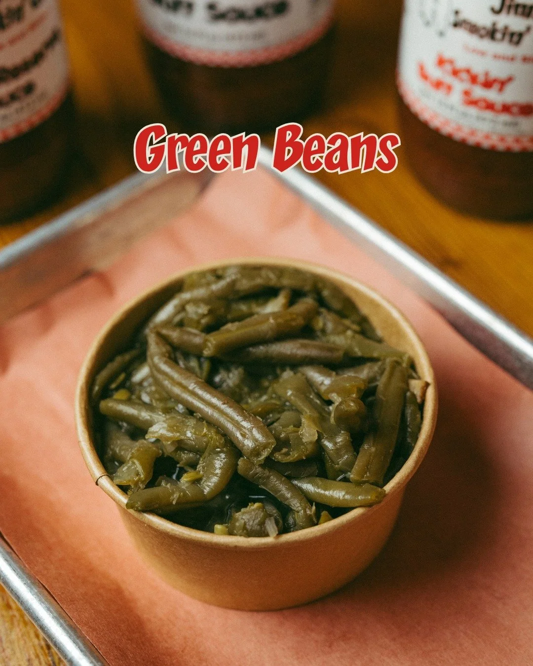 &quot;More than just a side, it's a taste of home!
Our Green Beans at Jim's Smokin' Que are slow-cooked to perfection with just the right amount of smoky goodness. The perfect companion to any of our BBQ favorites. Come on down and get your fix!