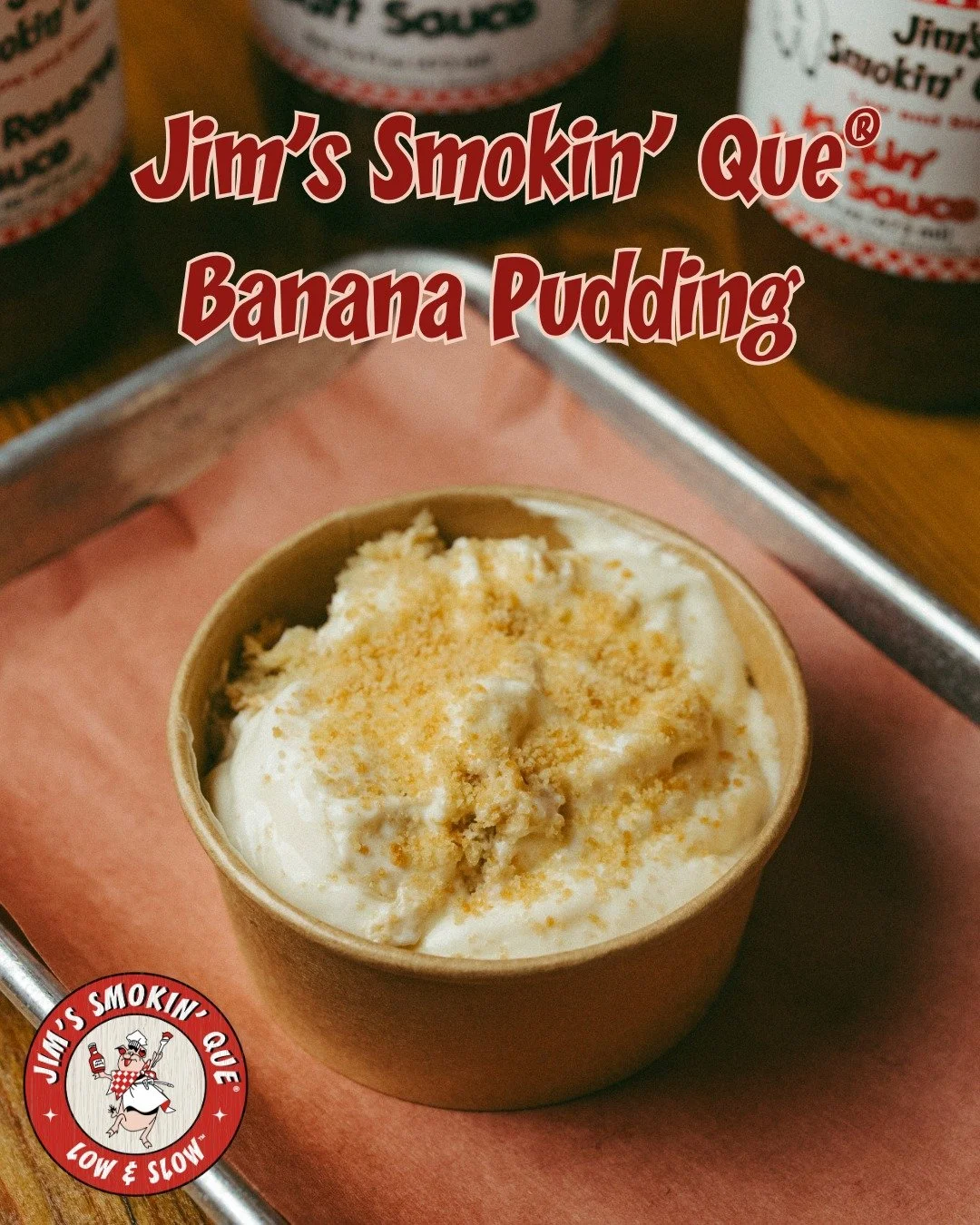Jim's Smokin' Que&reg;  Banana Pudding is a delightful side dish that perfectly complements any barbecue meal. This creamy and sweet pudding is made with ripe bananas, rich vanilla custard, and layers of soft, fluffy wafers. It's a classic Southern d