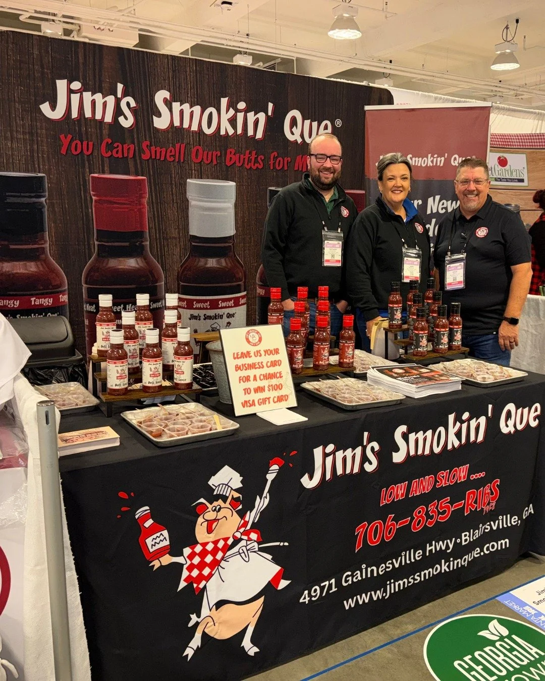 Jim's Smokin' Que&reg; is at AmericasMart (Atlanta Market) this week...

Wednesday - Saturday 9am - 5:30pm and Sunday 9am - 2pm

We are located in Building 2 Floor 3 in the Gourmet Food Temporaries. 

Come by and say hello and sample our Butt Sauce&t