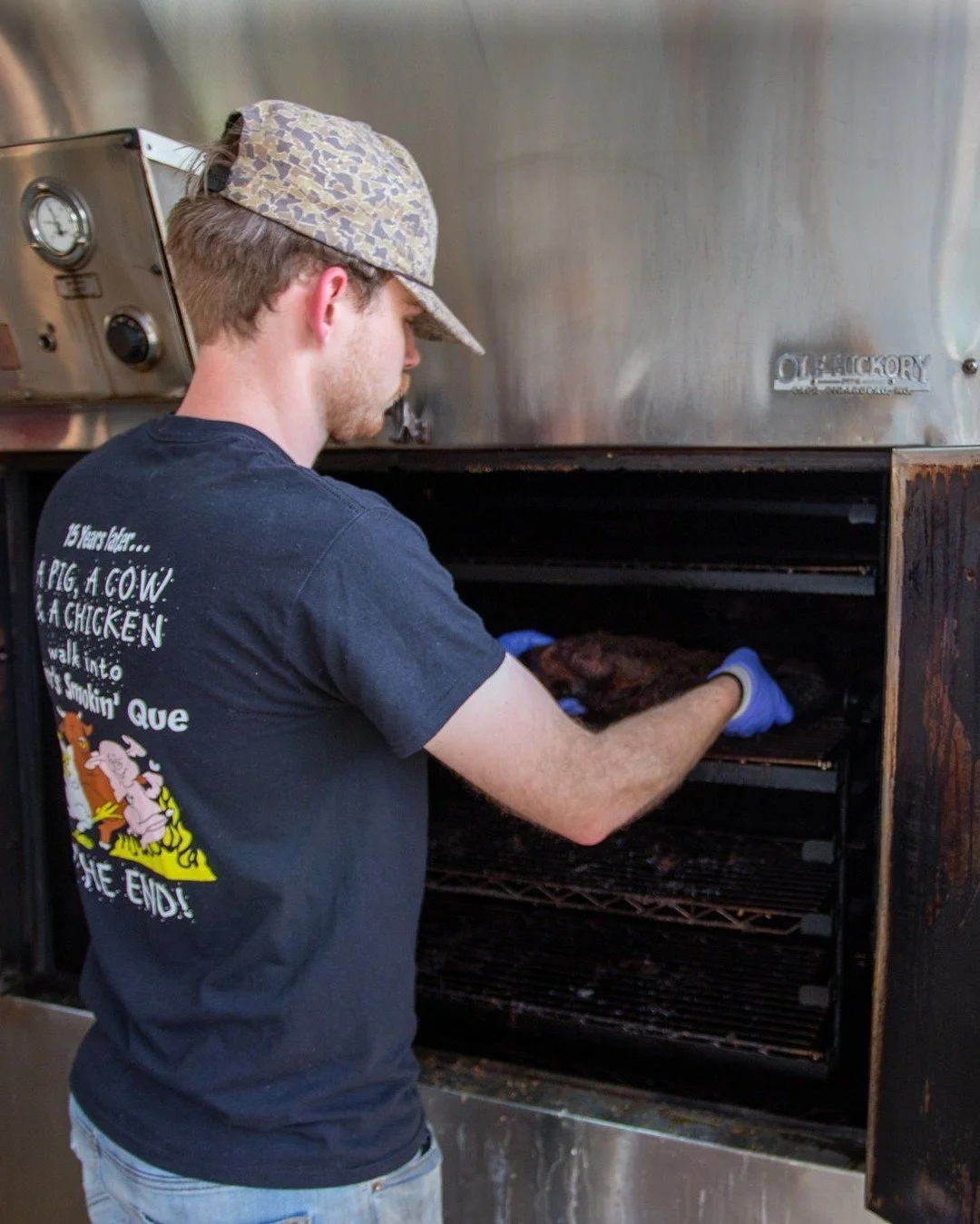Meet the man behind the smoke. Every brisket handled with care.