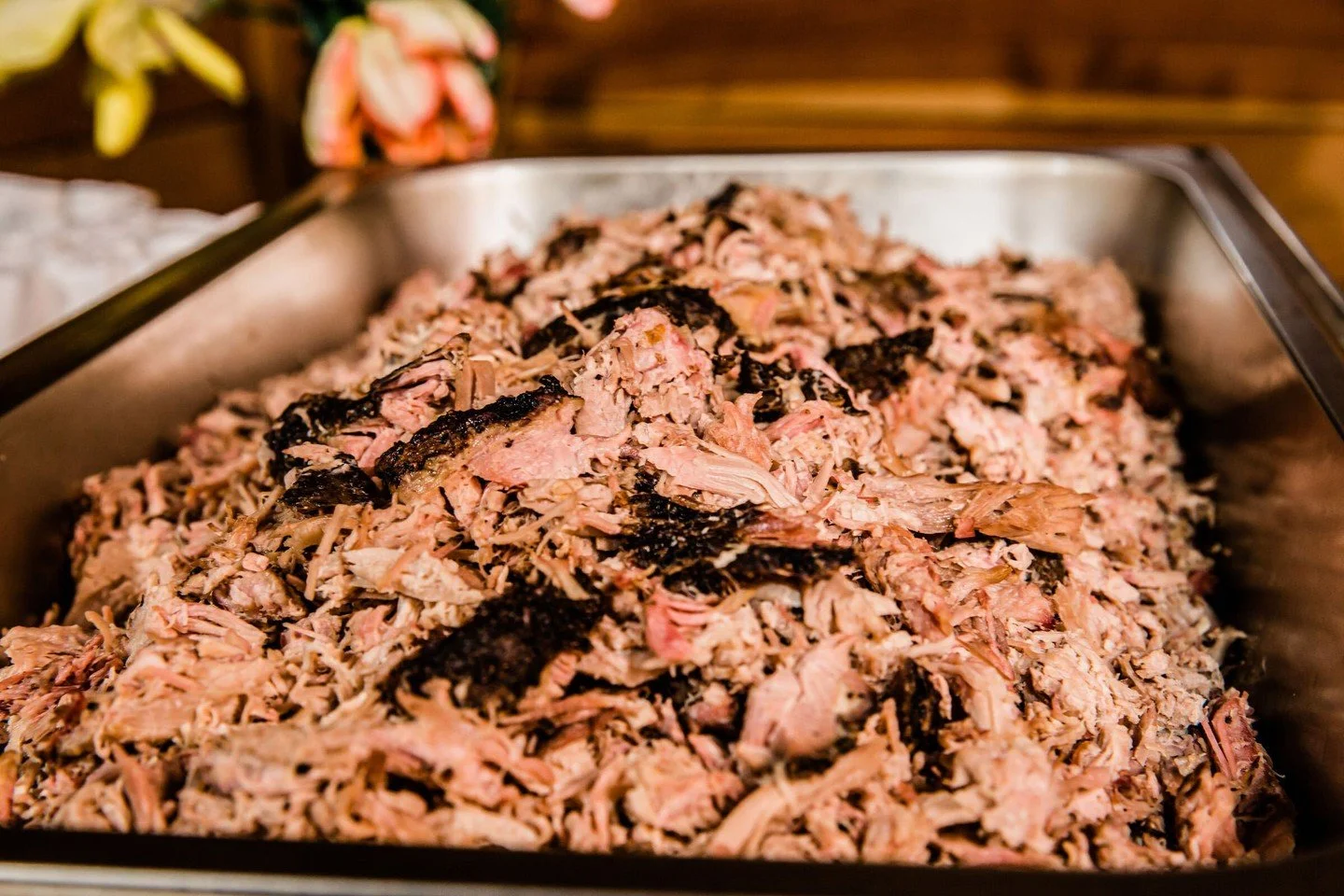 Catering a wedding in the mountains? We bring the full experience &mdash; staffed, set up, smoked fresh, and ready to feed a crowd