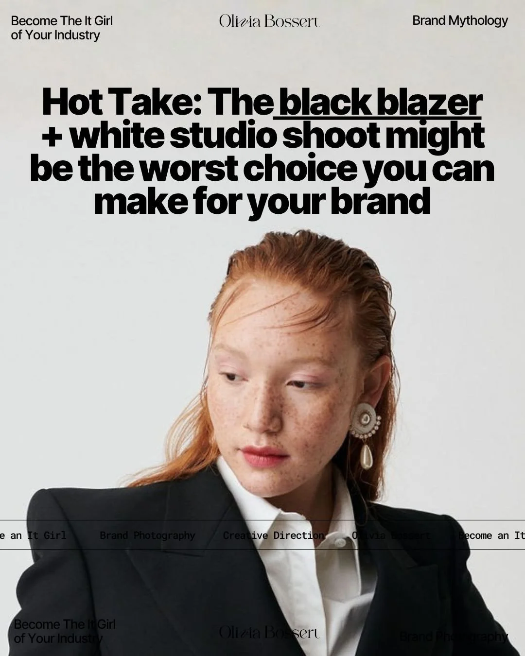 Everyone&rsquo;s doing the same shoot.... Black blazer. White studio. Polished and therefore.... &ldquo;professional.&rdquo;⁠
⁠
But looking like everyone else is NOT going to help you to sell, or stand out. ⁠
⁠
The problem isn&rsquo;t the outfit. It&