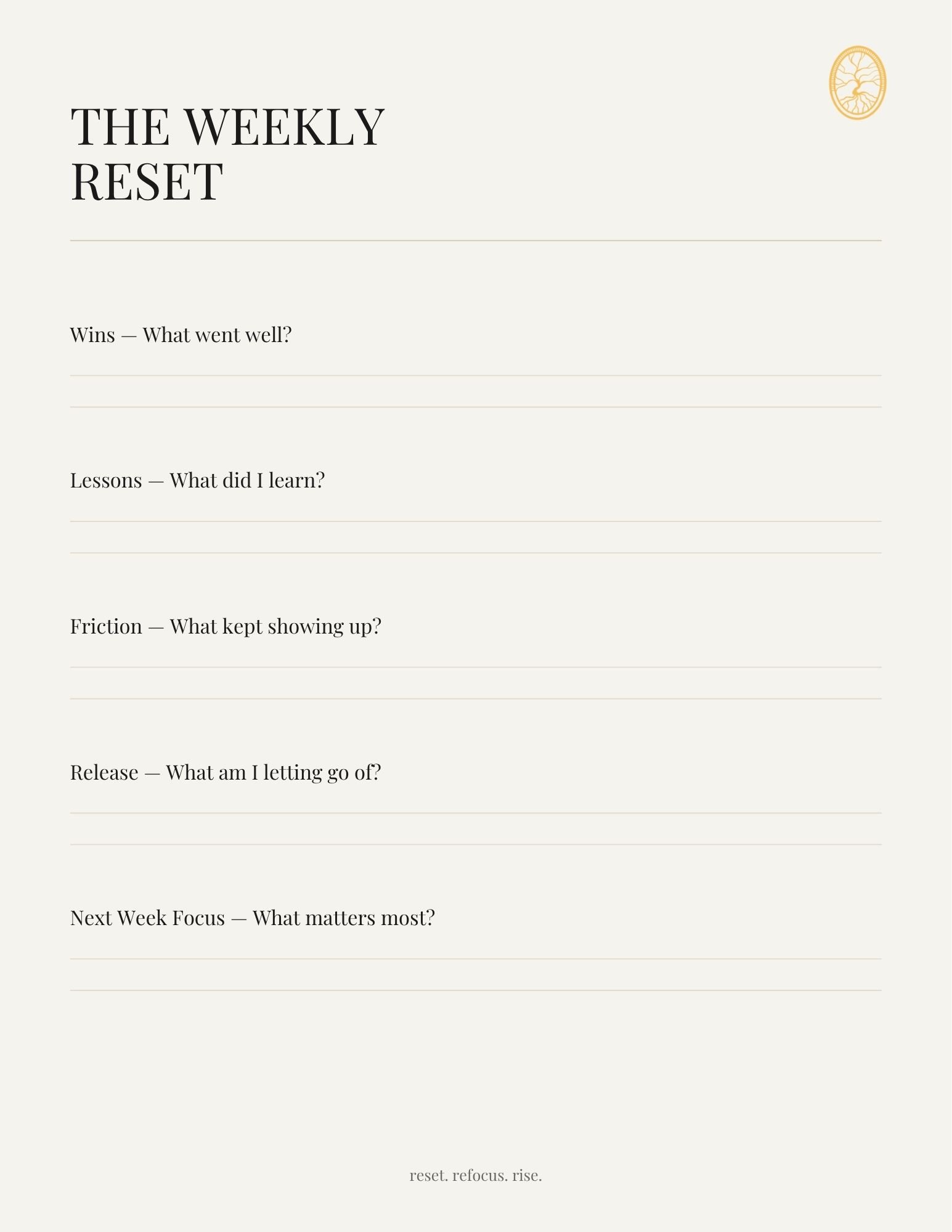 The Weekly Reset