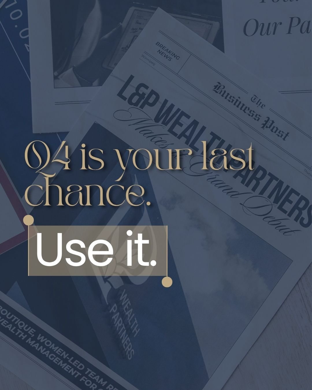 The biggest mistake people make with their finances?
Waiting until "later."

The review.
The investment account.
The insurance conversation.
The plan.

If you've been procrastinating getting your finances in order this year, it's time to bo