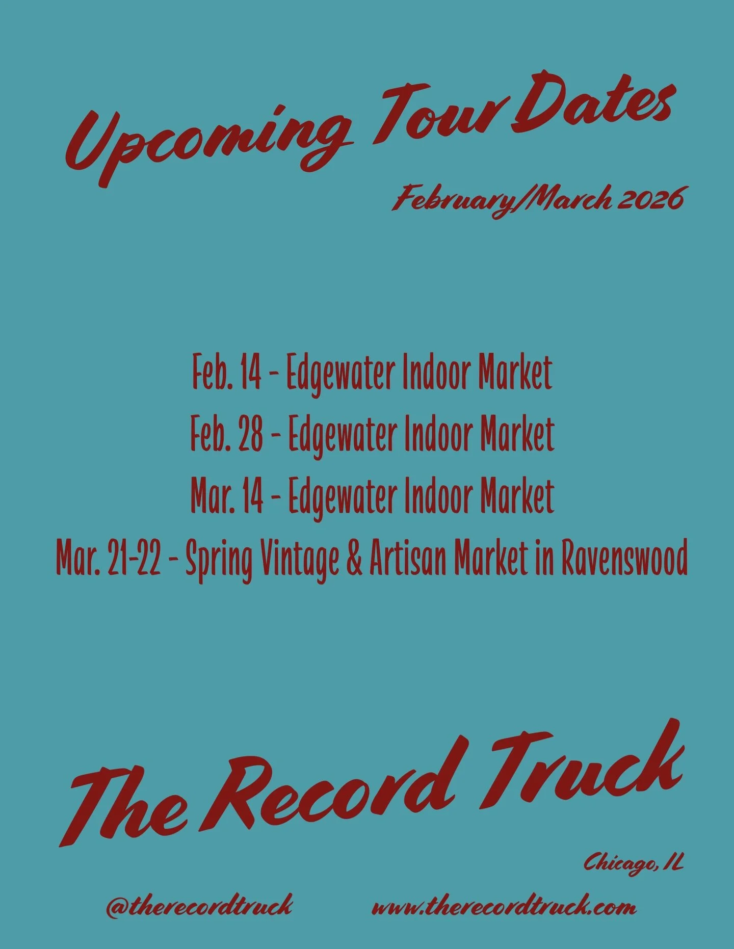 Come catch us on our February/March tour, more dates coming soon!