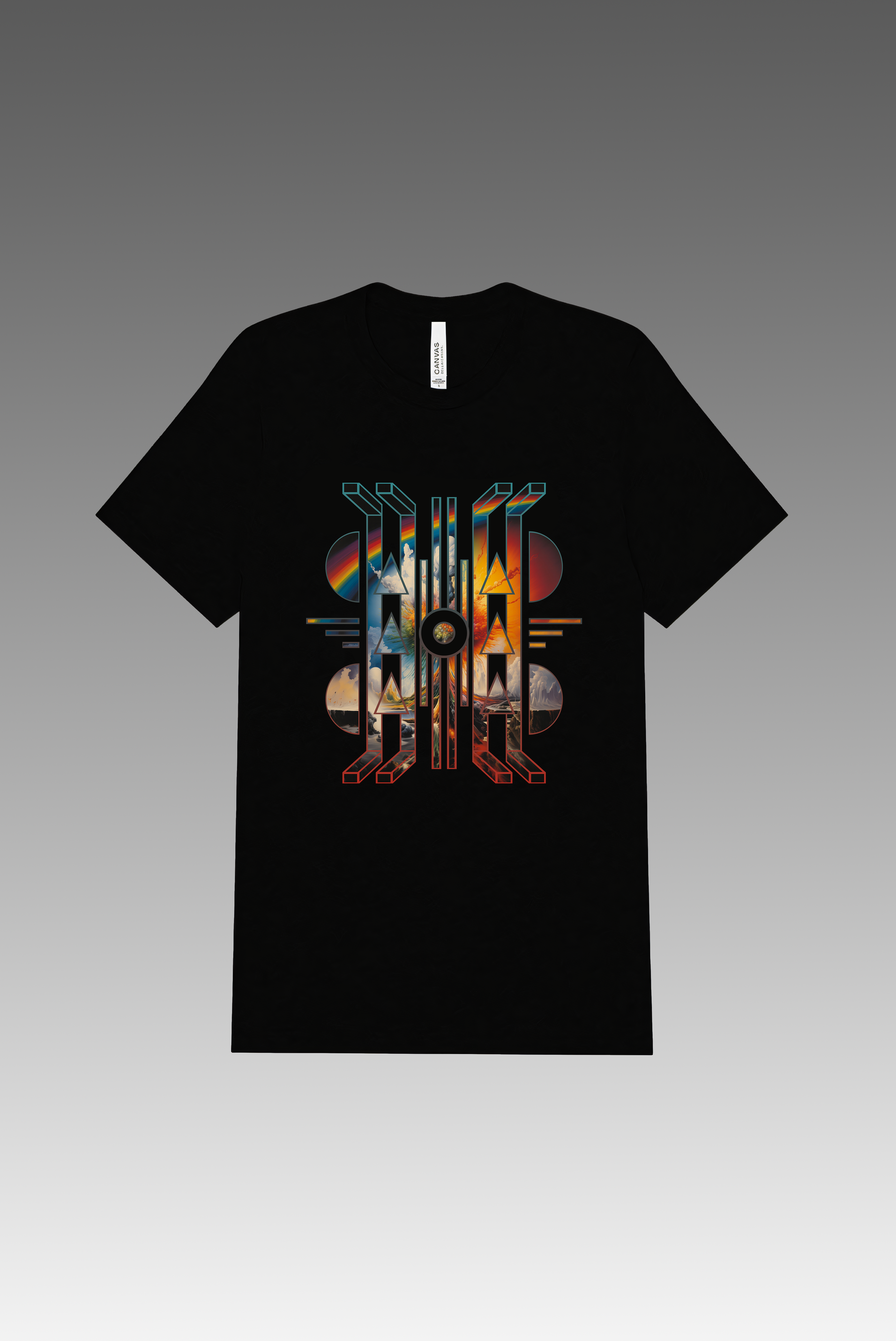 Dark Rainbow Fantasy (1980's Glitter Edition) Black T-Shirt