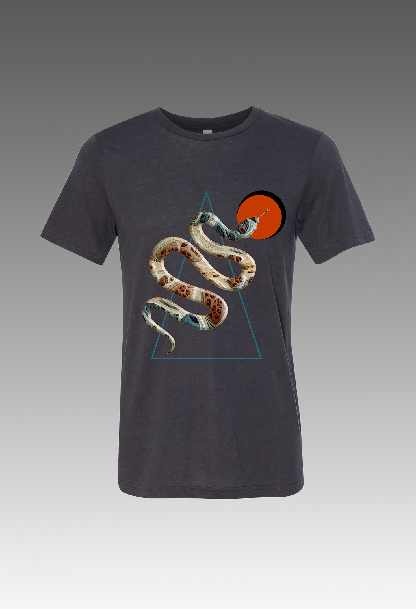 Cosmic Snake Variant #2 (1980's Glitter Edition) Dark Grey T-Shirt