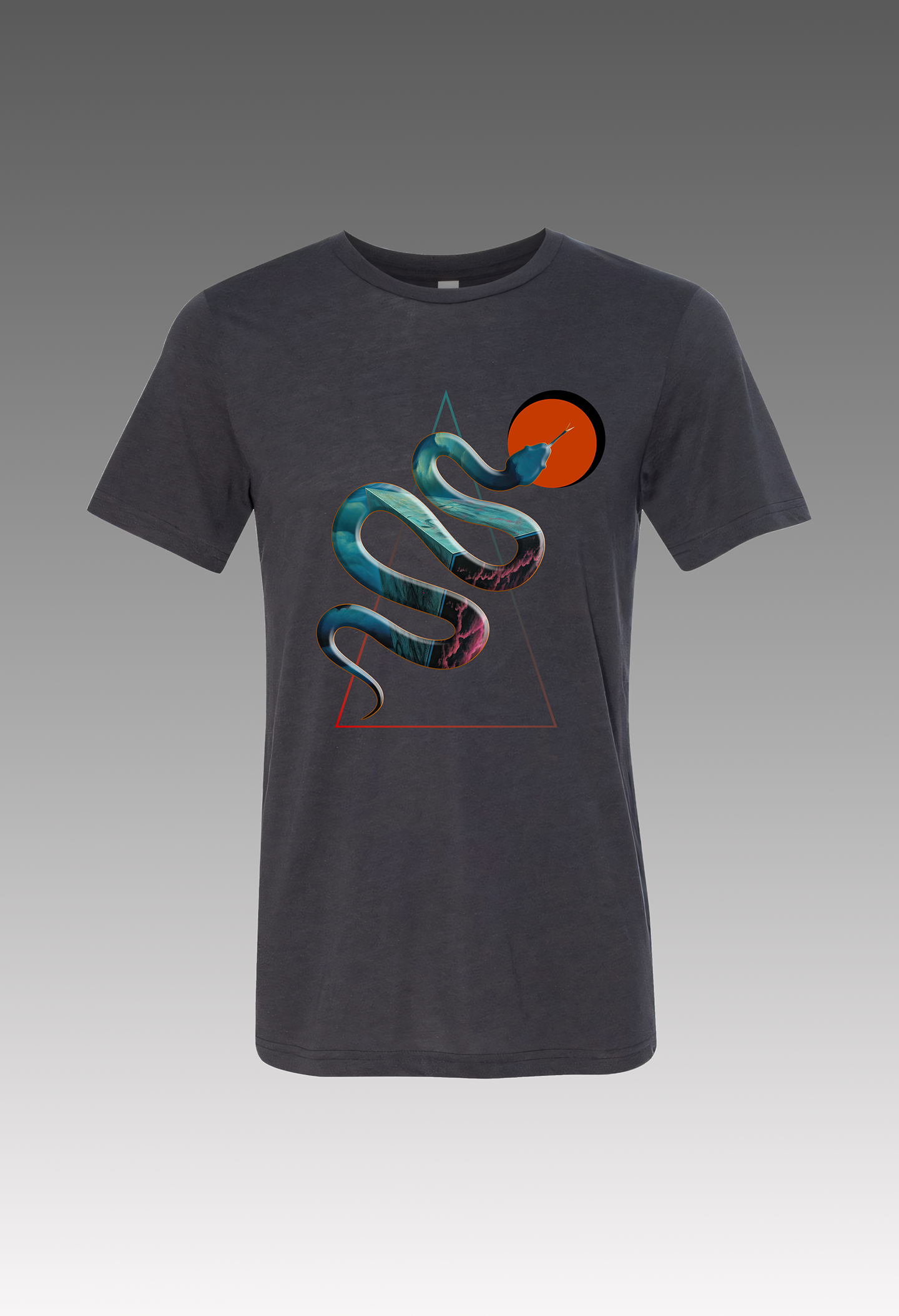 Cosmic Snake Variant #3 (1980's Glitter Edition) Dark Grey T-Shirt