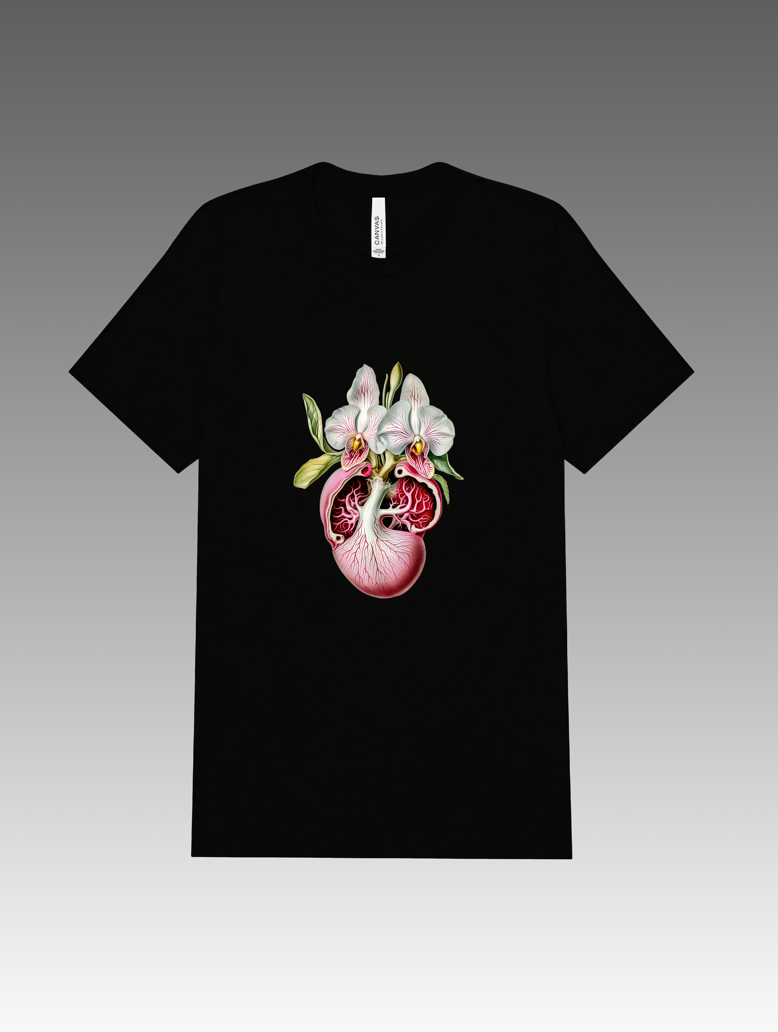 Orchid Heart (1980's Glitter Edition) Black T-Shirt