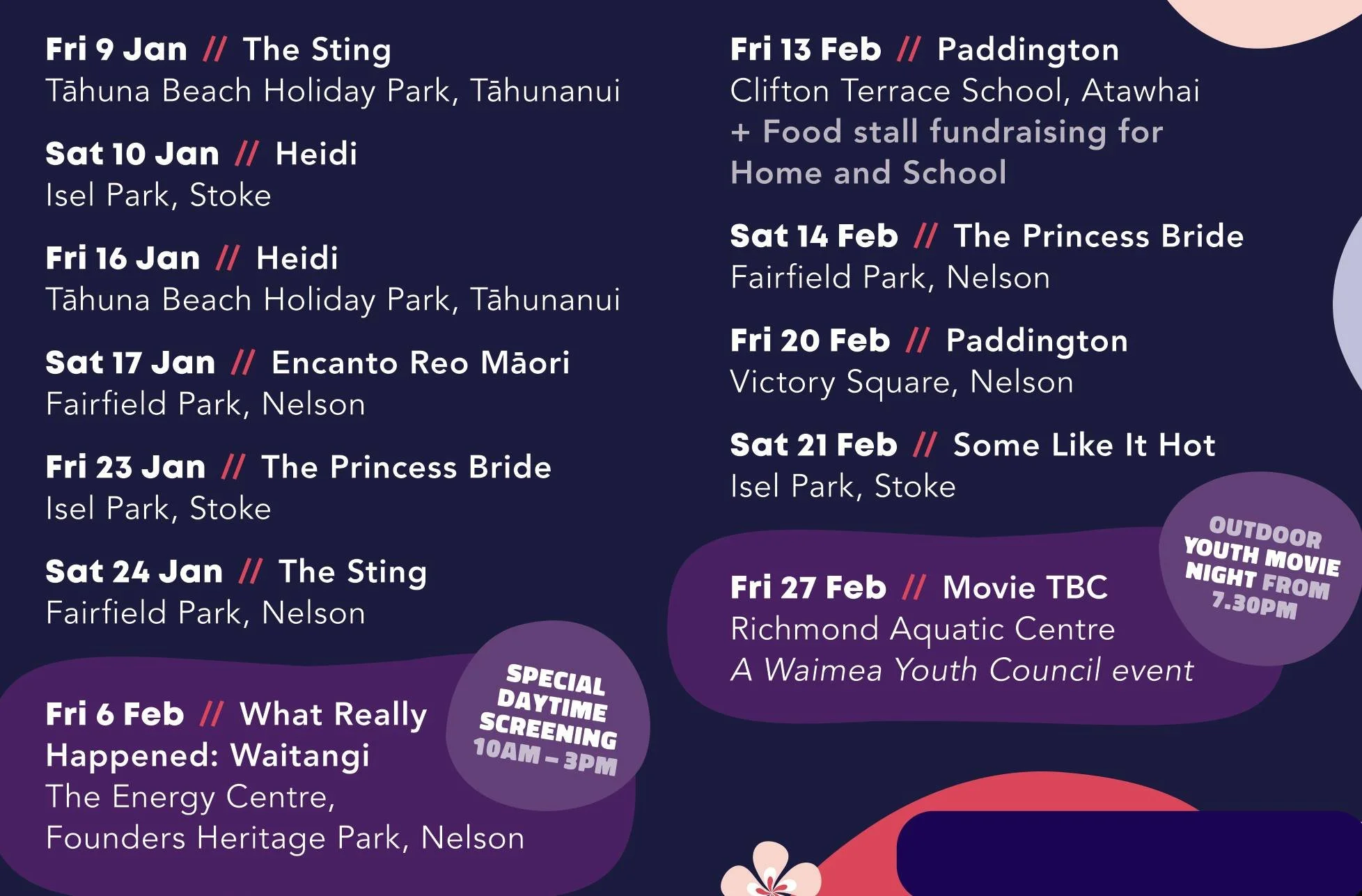 Summer Movies Al Fresco in Nelson