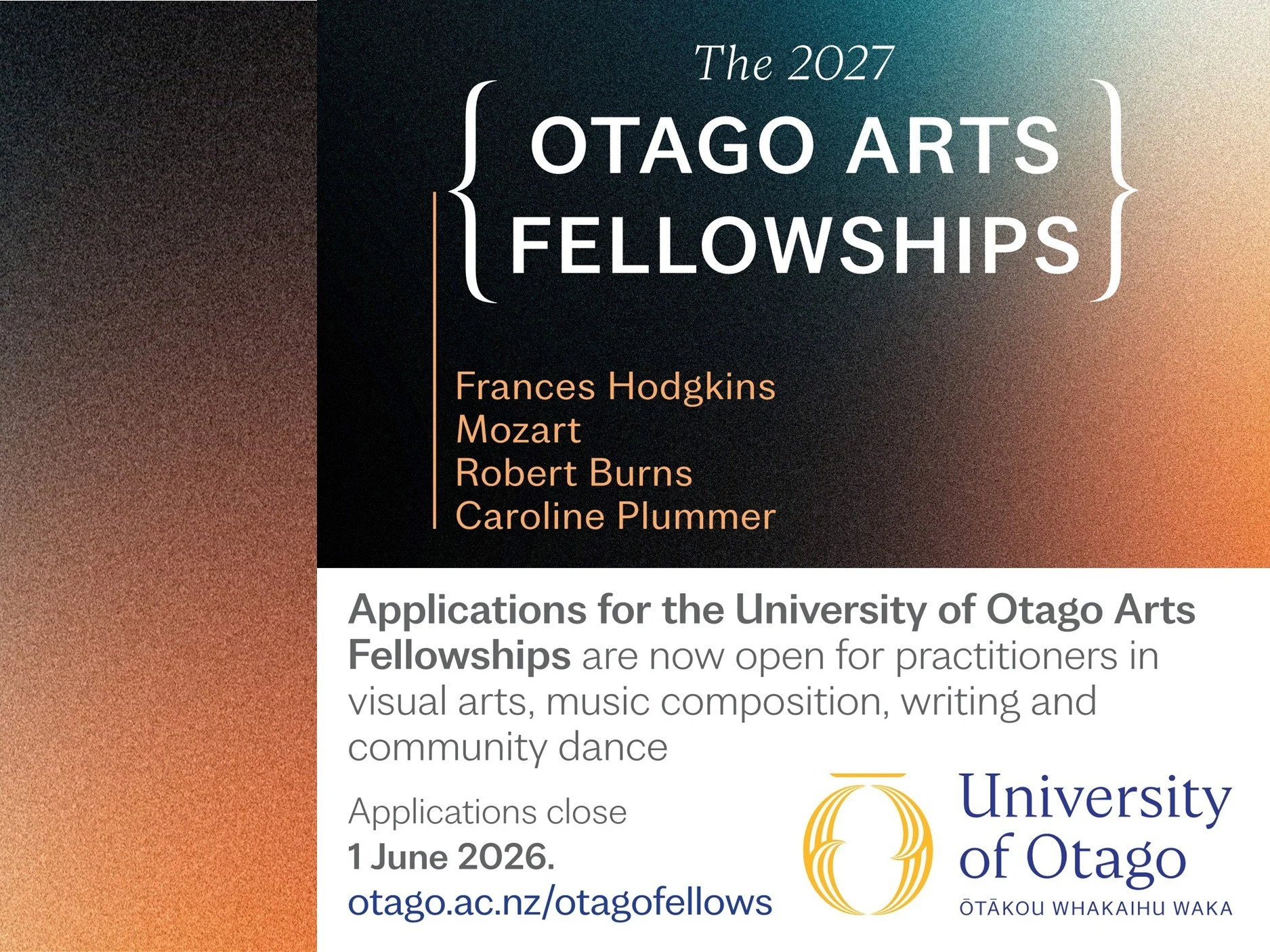 2027 Otago Arts Fellowships